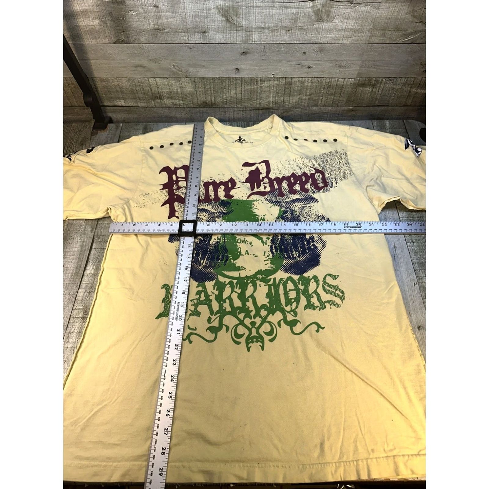 Vintage VINTAGE Blac Label Pure Breed Warriors Shirt 2XL Yellow Studded Graphic Tee Mens 2000s Y2K Size US XXL / EU 58 / 5 - 3 Thumbnail