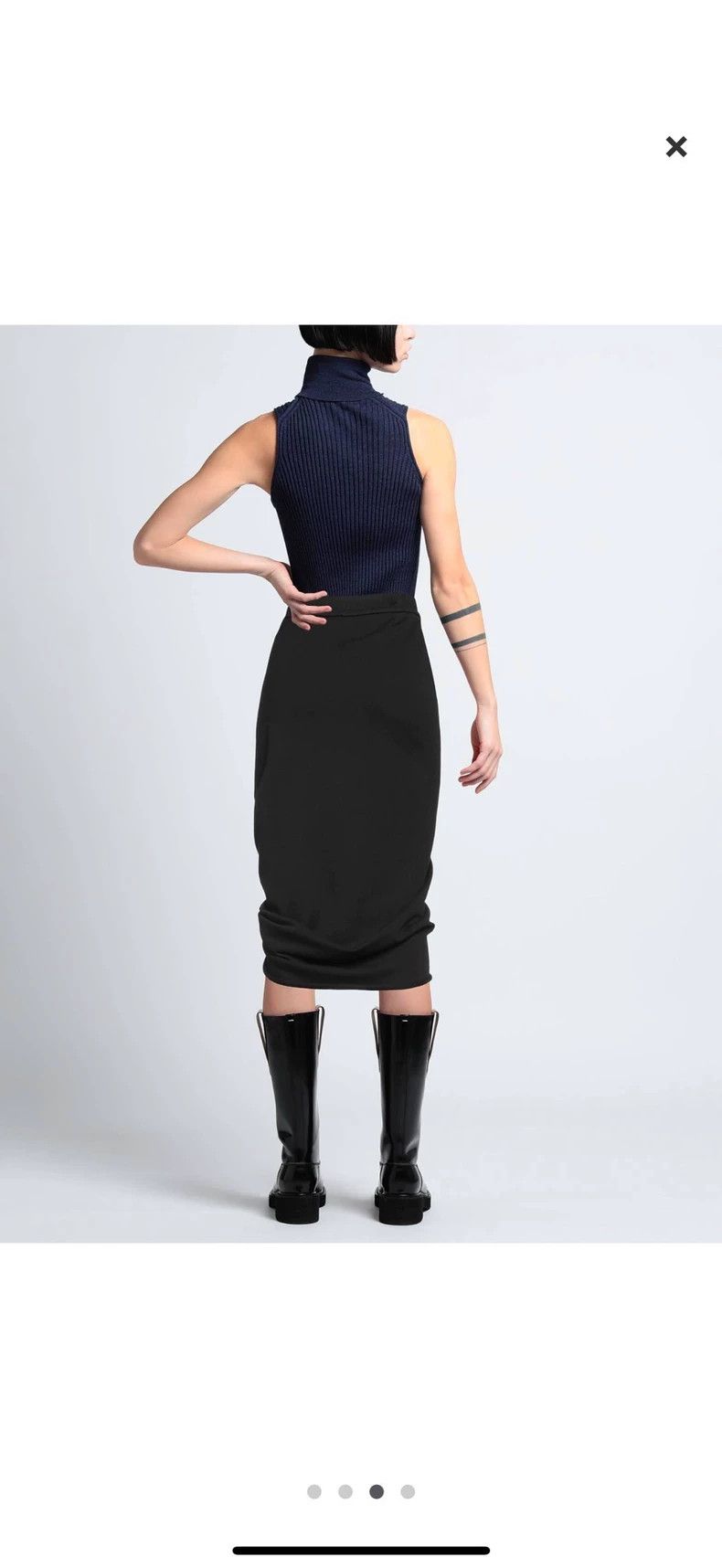 Dries Van Noten DRIES VAN NOTEN size:M Black pleated skirt Size 22" - 2 Thumbnail