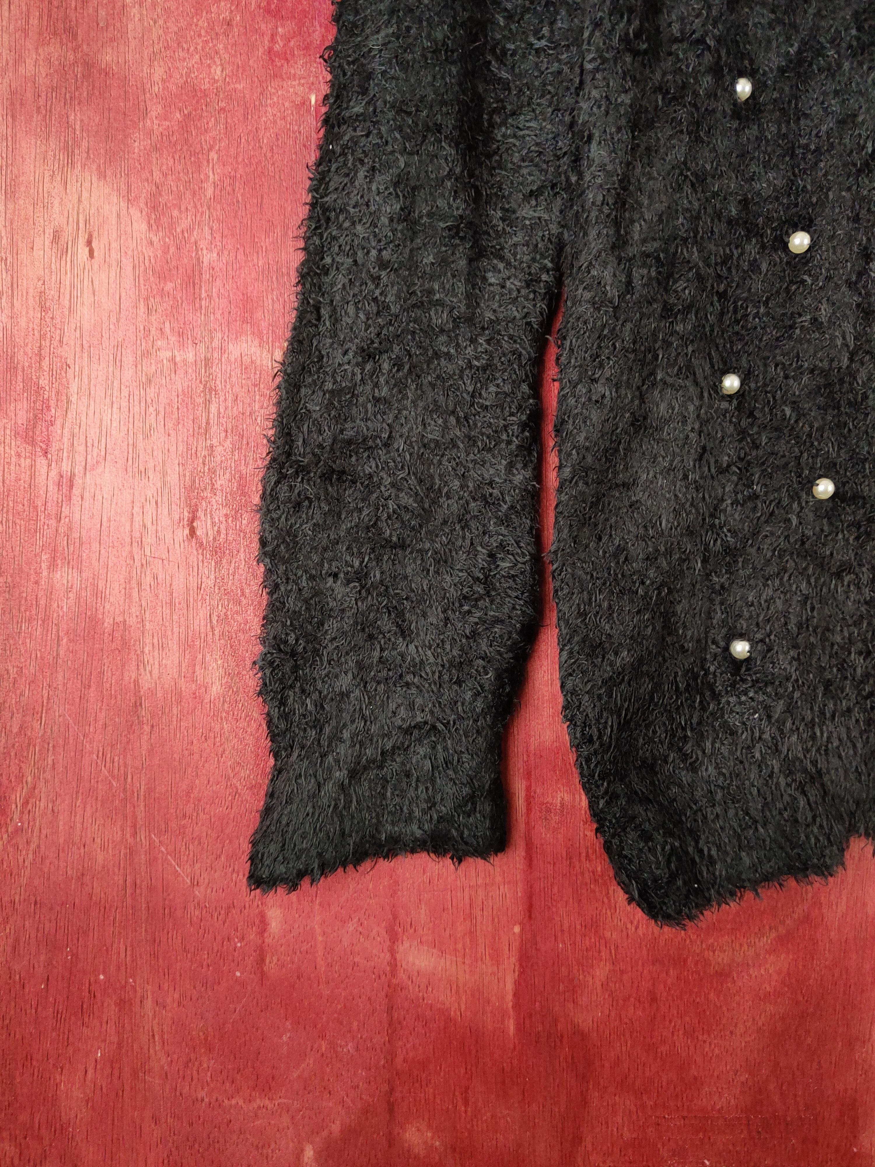 Japanese Brand Jinty Black Shag Shaggy Fur Mohair Knitwear #S1816 Size M / US 6-8 / IT 42-44 - 4 Thumbnail