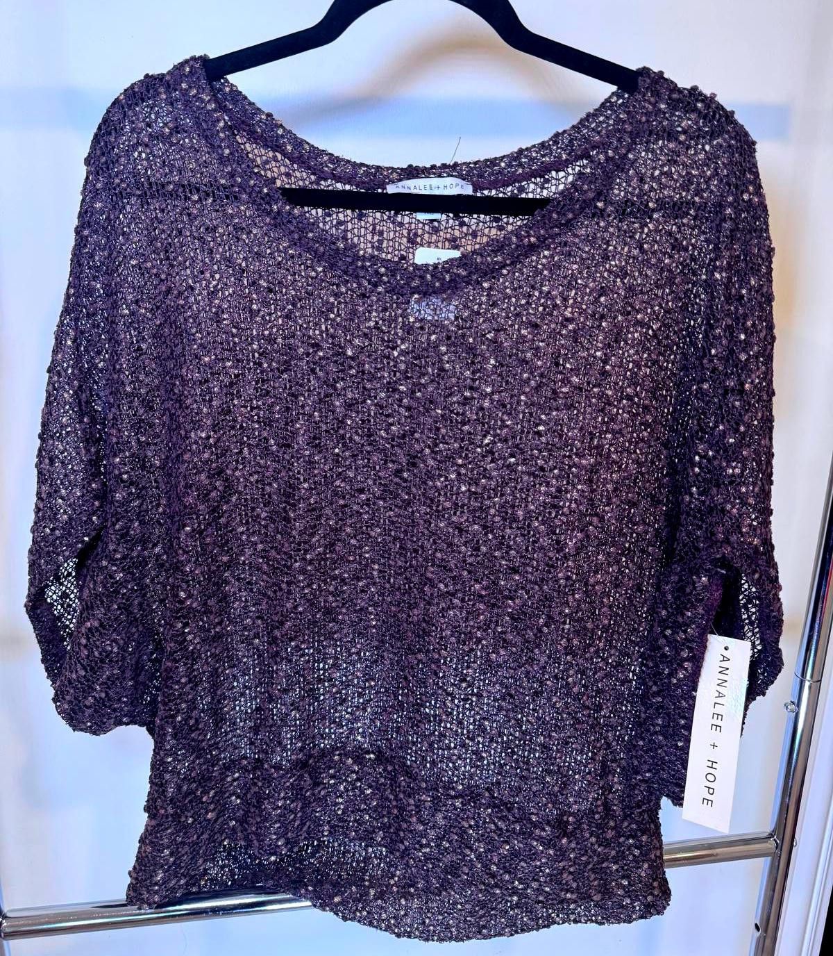 Designer Annalee + Hope XL Textured Knit Top, XL Size XL / US 12-14 / IT 48-50 - 1 Thumbnail