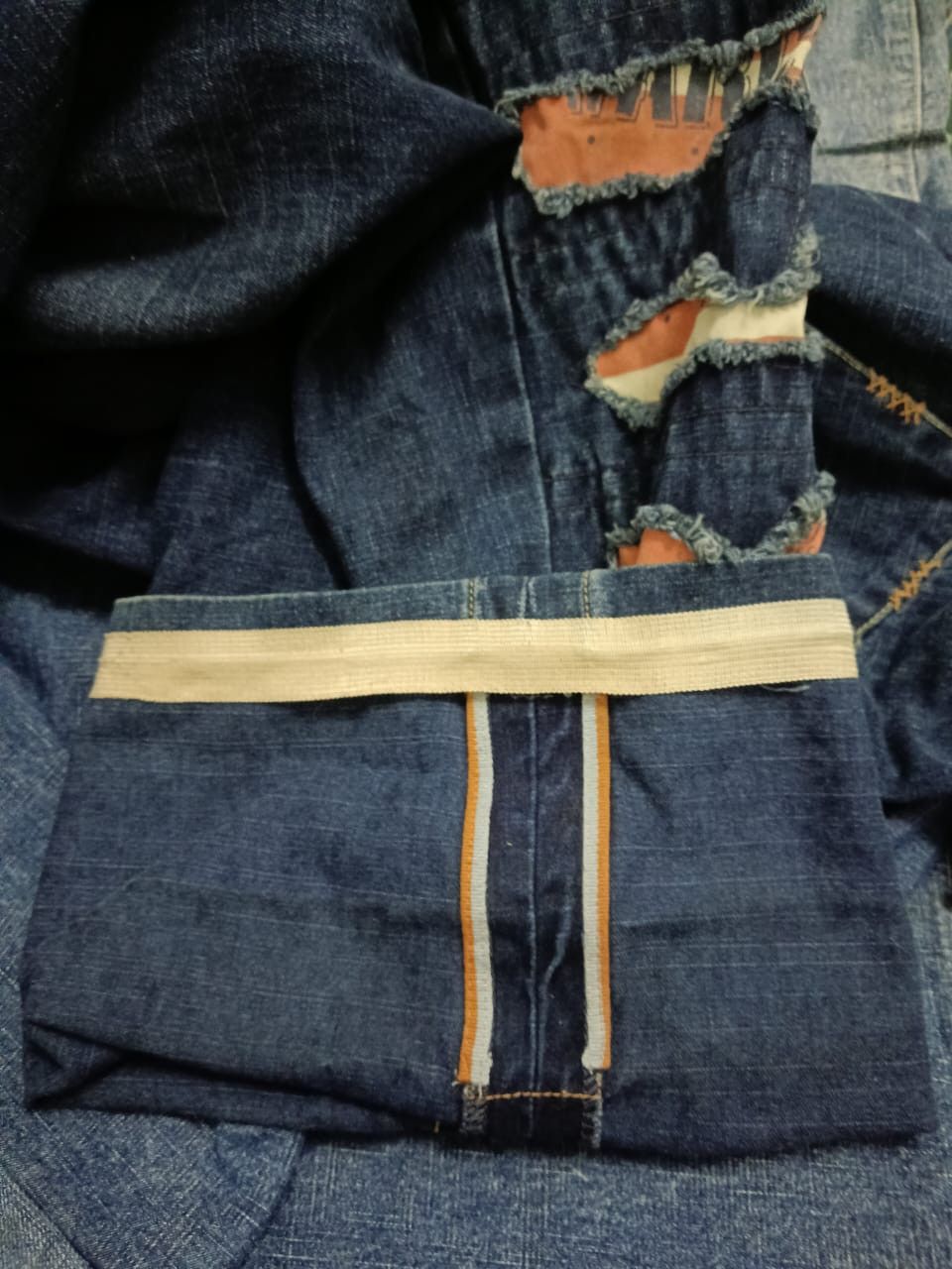 Designer VARCITY BAGGY PACTHES WORK JEANS Size US 38 / EU 54 - 10 Thumbnail