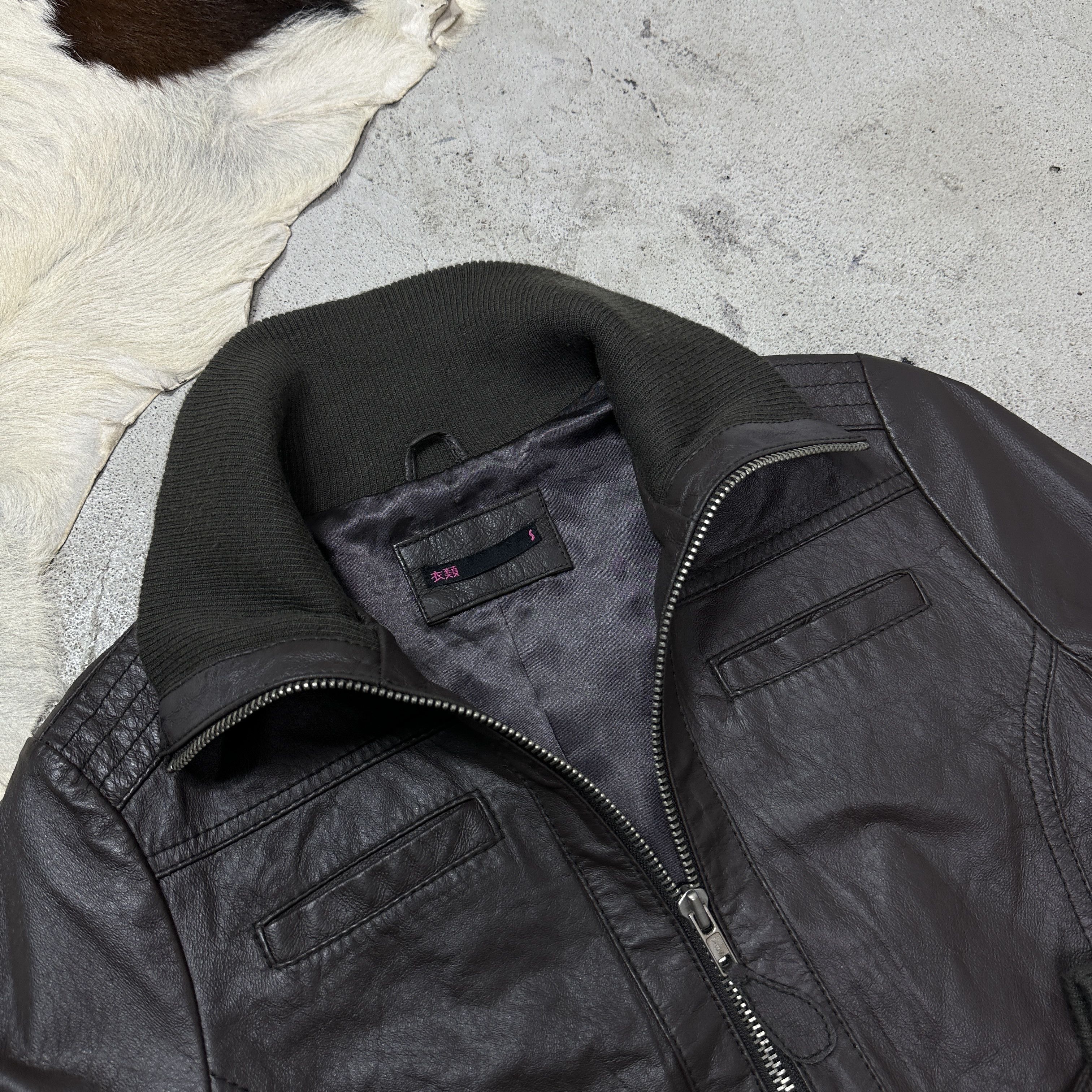 Vintage Vintage Leather Biker Moto Washed Brown Jacket 00s Size US L / EU 52-54 / 3 - 4 Thumbnail