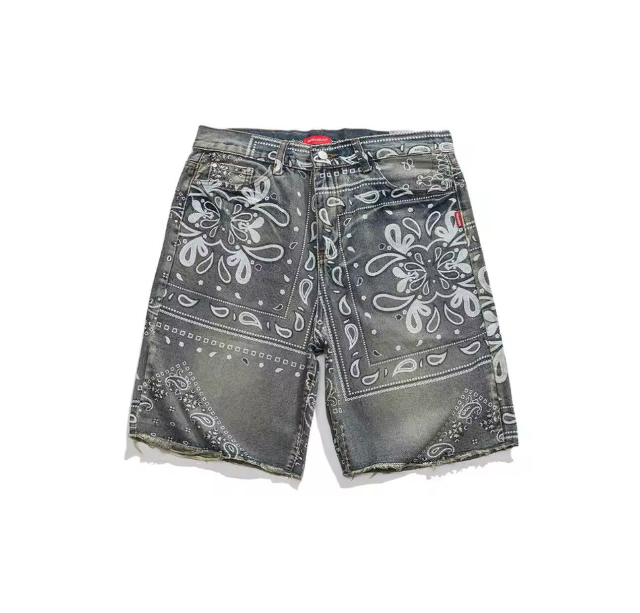 Japanese Brand × Vintage Streetwear Print Raw Edge Cargo Hip Hop Shorts Size US 34 / EU 50 - 7 Thumbnail
