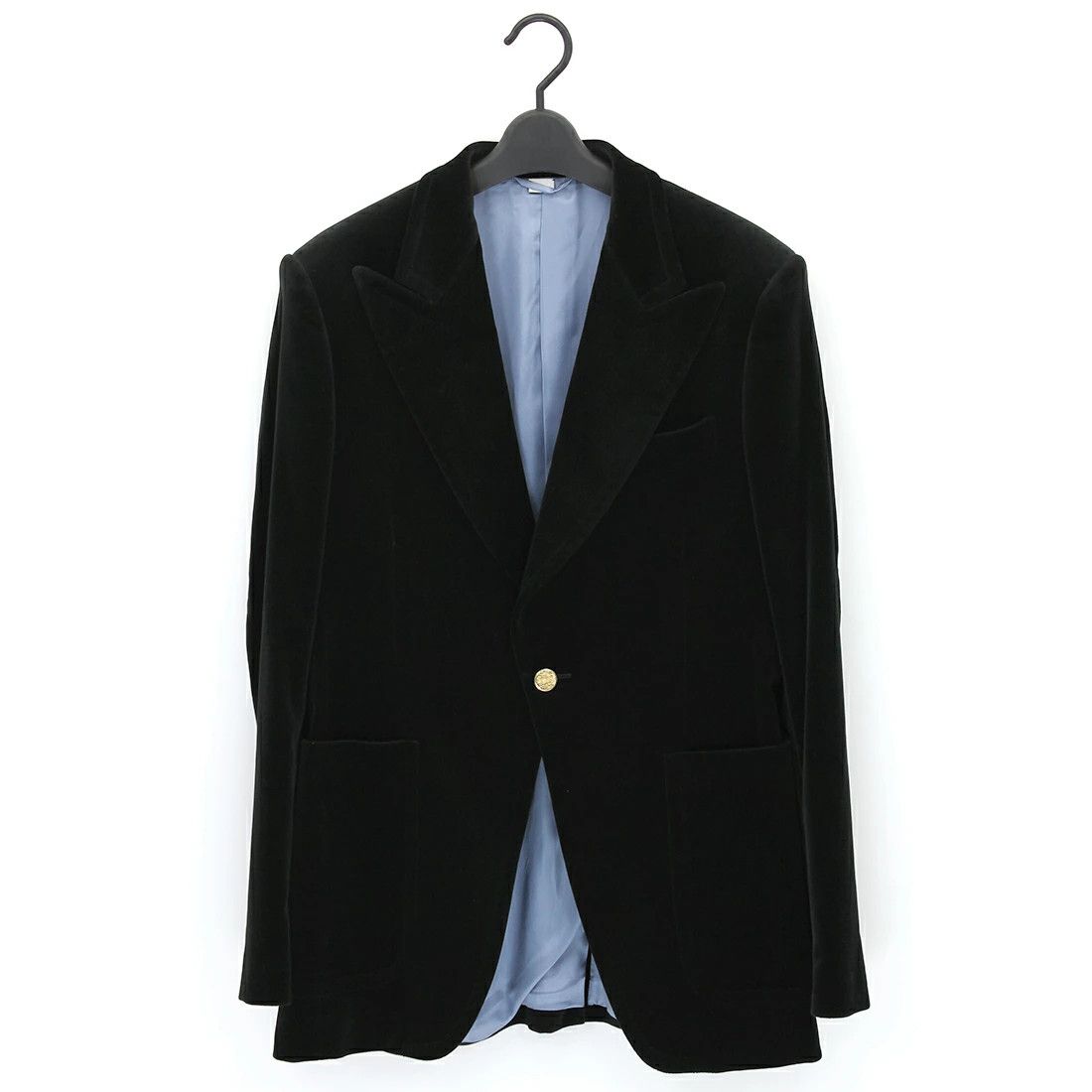 Paolo Gucci o1s1wg110225 Velvet Formal Jacket in Black Size US L / EU 52-54 / 3 - 1 Thumbnail