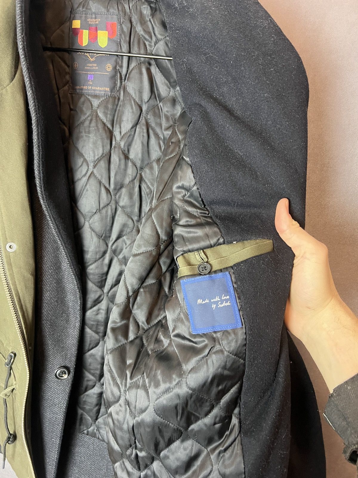 Scotch & Soda Scotch & Soda Double Layered Mens Olive/Gray Military Size L Size US L / EU 52-54 / 3 - 11 Thumbnail