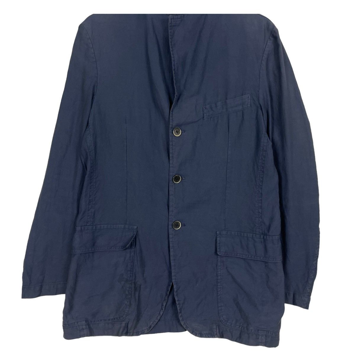 Corneliani × SHINE LUXURY 💥CORNELIANI NAVY FRENCH CHORE STYLE LINEN JACKET Size US M / EU 48-50 / 2 - 3 Thumbnail