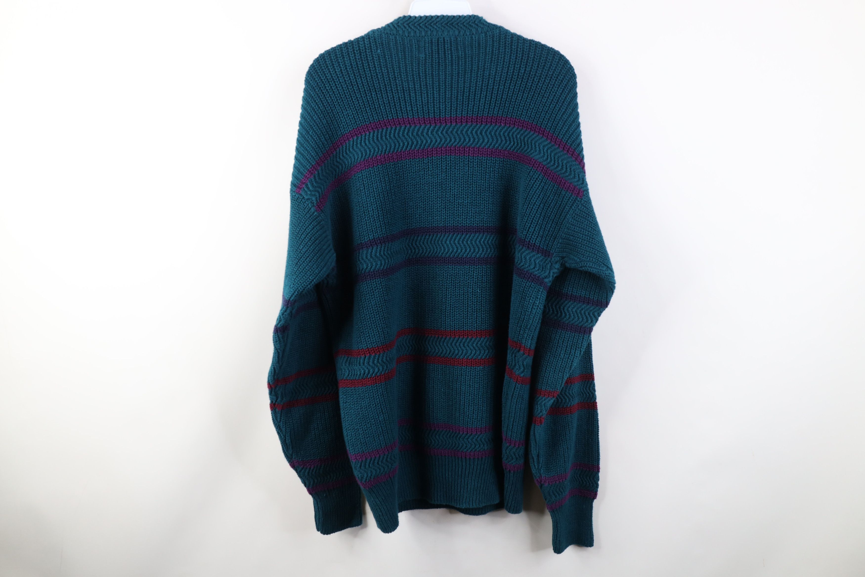 Vintage Vintage 90s Streetwear Chunky Ribbed Knit Crewneck Sweater Size US L / EU 52-54 / 3 - 9 Thumbnail