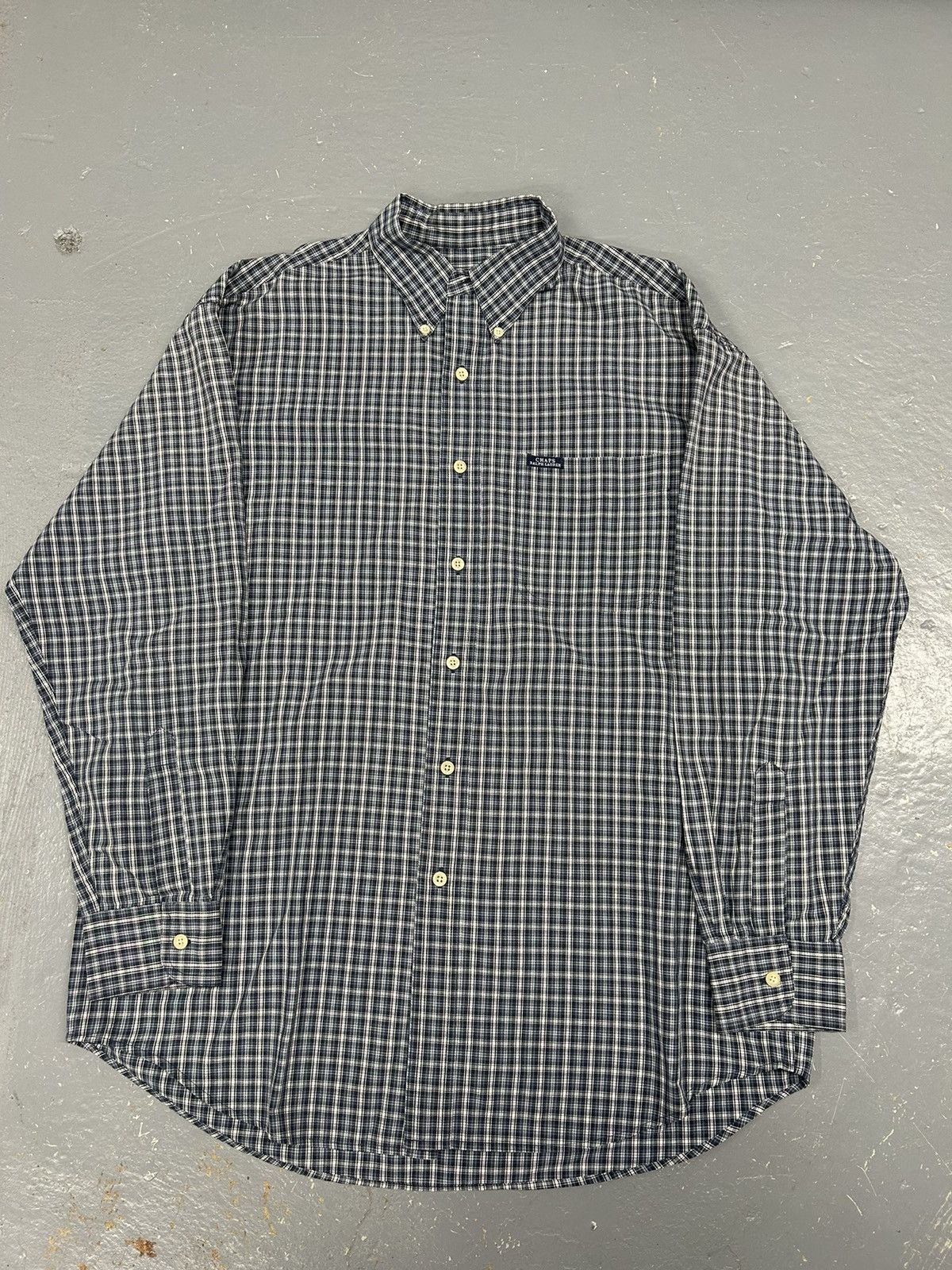 Chaps Ralph Lauren × Polo Ralph Lauren × Vintage Crazy Vintage Y2K Checker Chaps Ralph Lauren Button Up Shirt Size US L / EU 52-54 / 3 - 1 Thumbnail