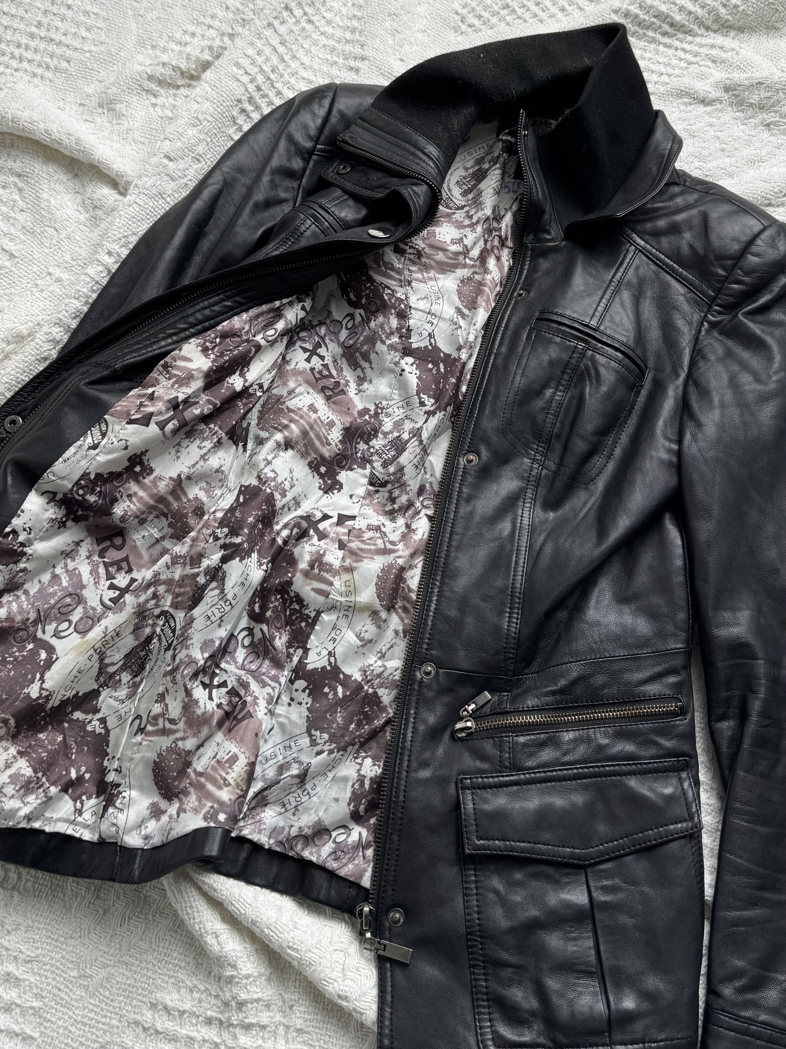 Vintage Vintage Leather Jacket Zip Snap Front Fitted Moto Biker Coat Size M / US 6-8 / IT 42-44 - 6 Thumbnail