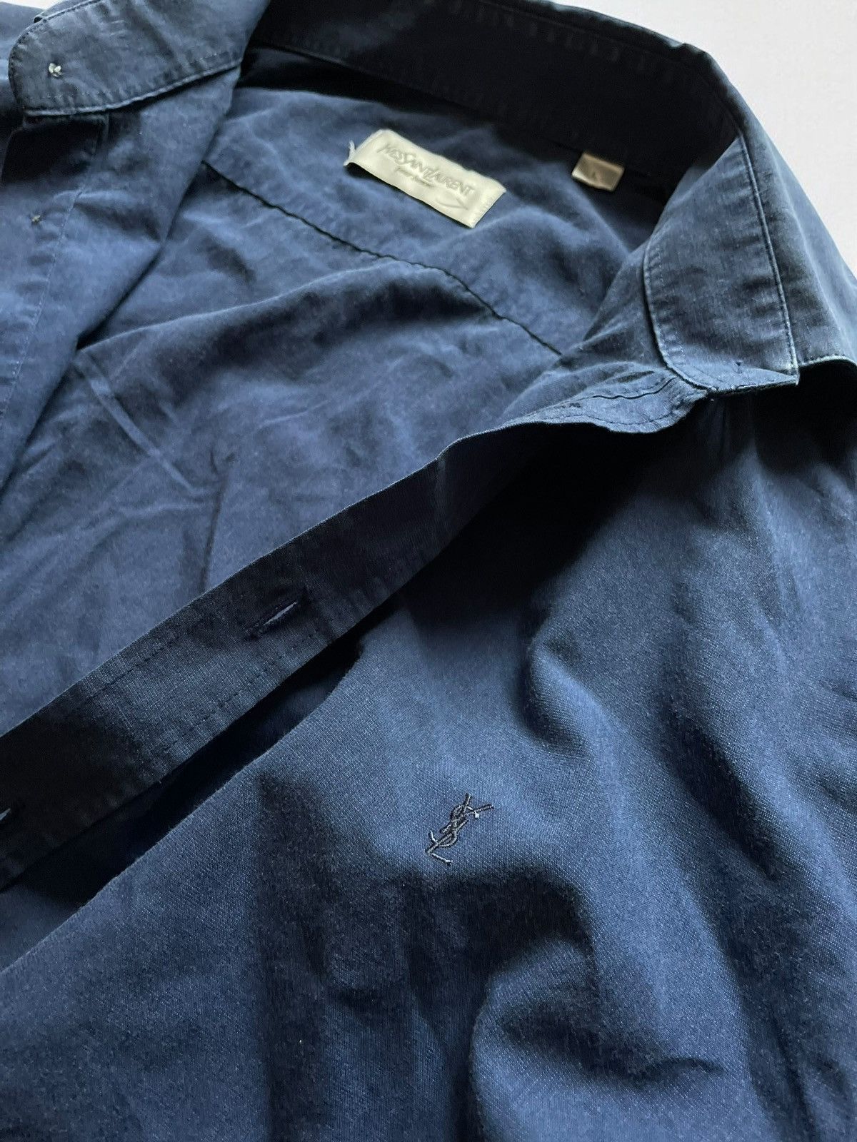 Designer × Vintage × Yves Saint Laurent OFFER!🫵🏻 YVES SAINT LAURENT VINTAGE LOGO SHIRT BUTTON UP YSL Size US M / EU 48-50 / 2 - 2 Thumbnail