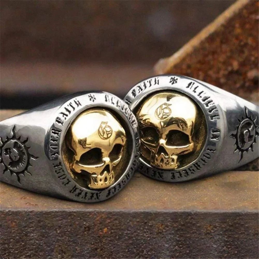 Jewelry × Vintage Skull Hip Hop Ring Size ONE SIZE - 4 Thumbnail