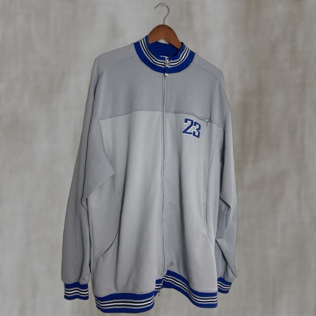 Jordan Brand Vtg Air JORDAN Jumpman Dbl Zip Warm Up Jacket Military Blue/Grey #23 UNC XL Size US XL / EU 56 / 4 - 1 Thumbnail