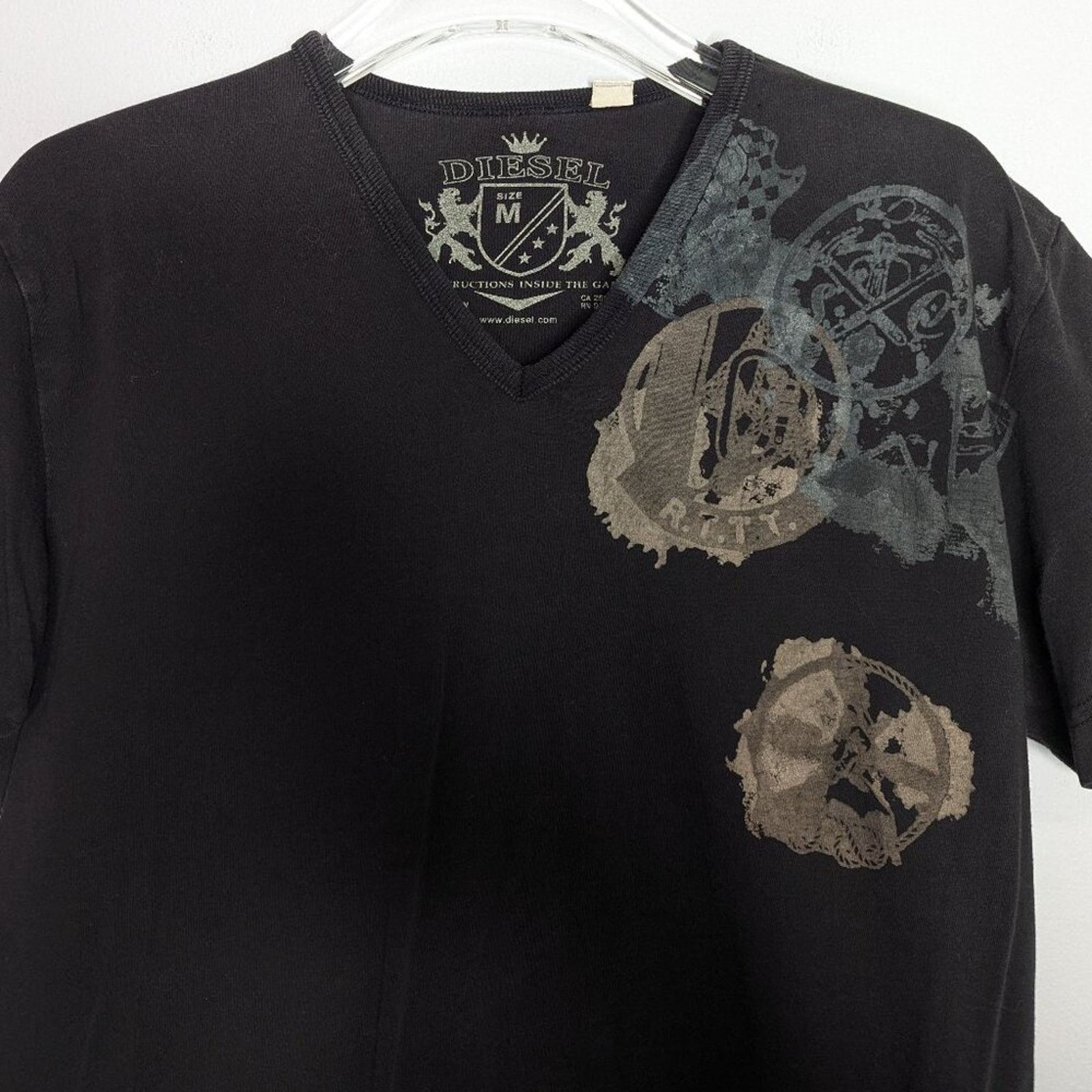 Diesel Diesel Vintage Y2K Gray Graphic Tee Short Sleeve V-Neck Slim Size M / US 6-8 / IT 42-44 - 4 Thumbnail
