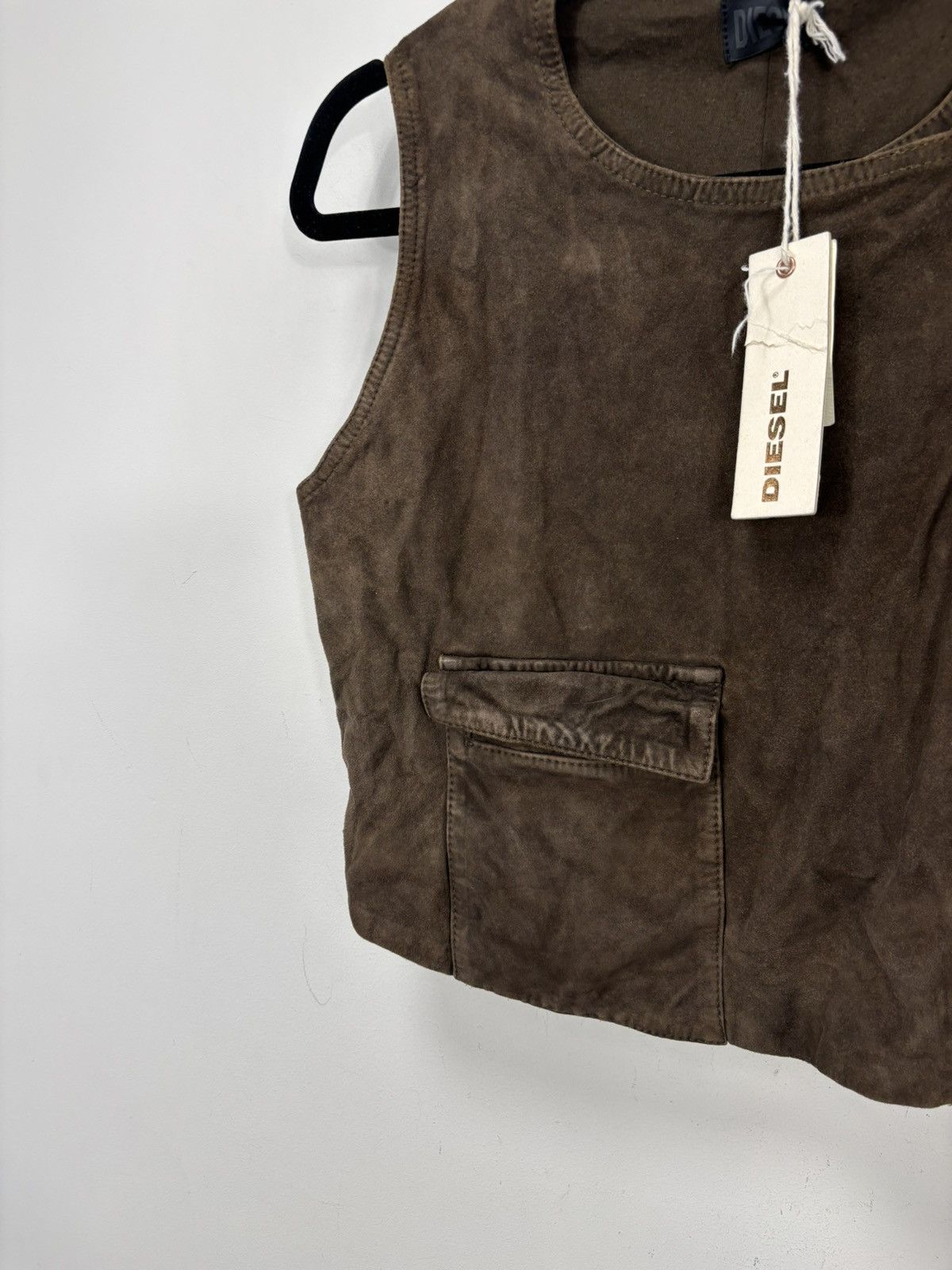Diesel Diesel L-Zoe NWT Women’s Brown Suede Goat Leather Vest Gilet Size S / US 4 / IT 40 - 3 Thumbnail
