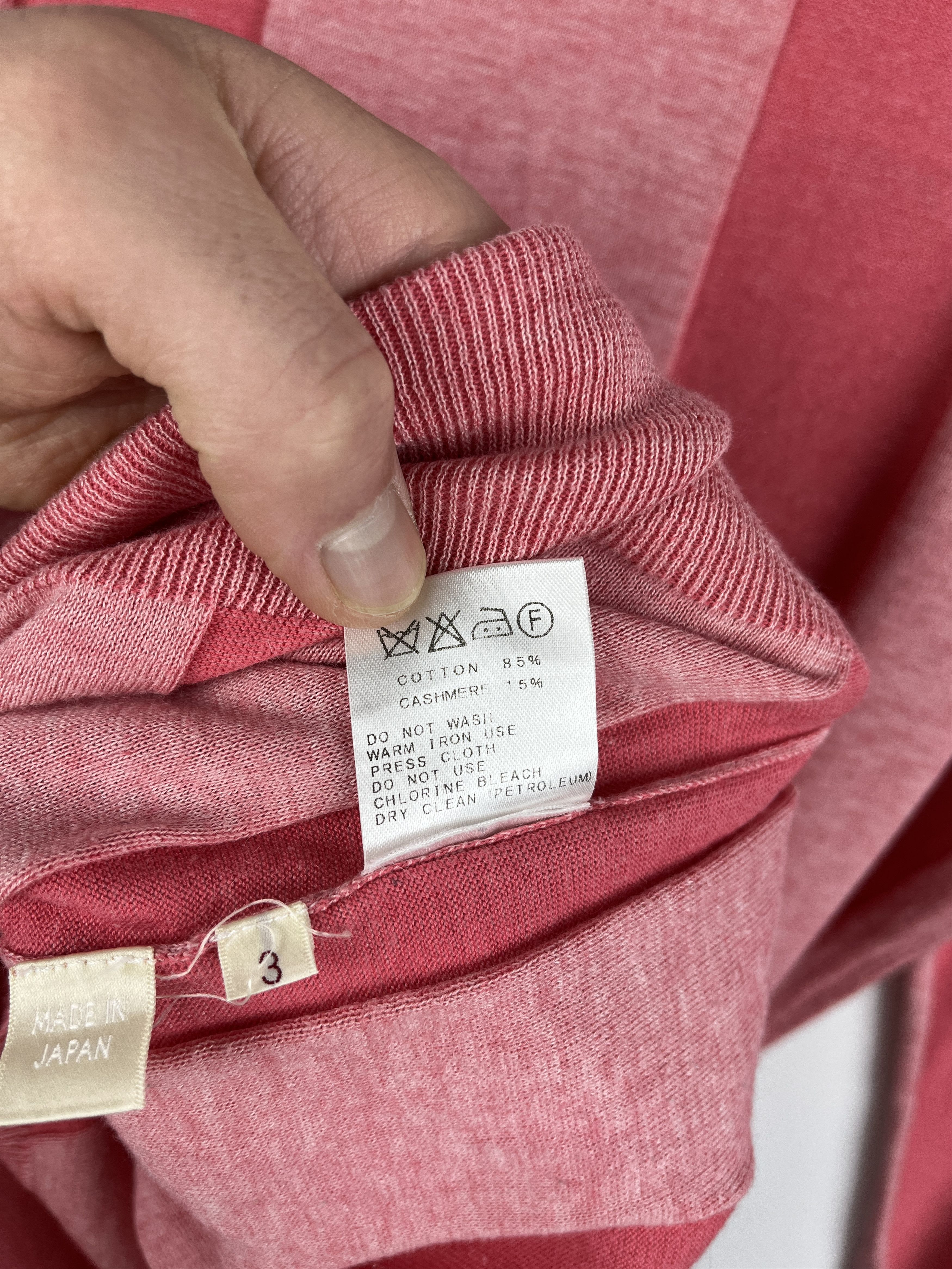 Japanese Brand Side Slope Cotton Cashmere Strip Cardigan Sweater Size US M / EU 48-50 / 2 - 10 Thumbnail