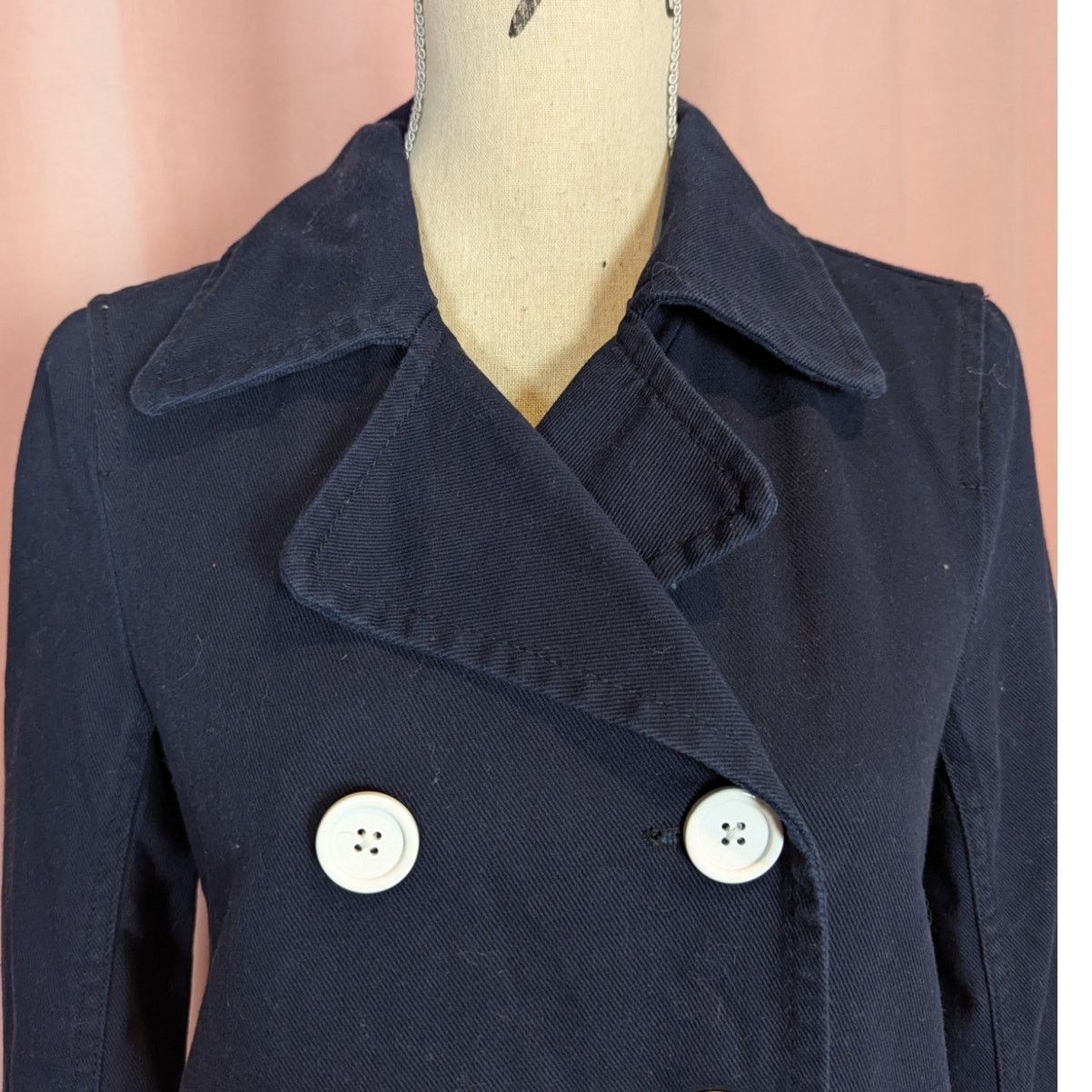 J.Crew J. Crew Canvas Double Breasted Pea Coat Blue Size 2 Size XS / US 0-2 / IT 36-38 - 7 Thumbnail
