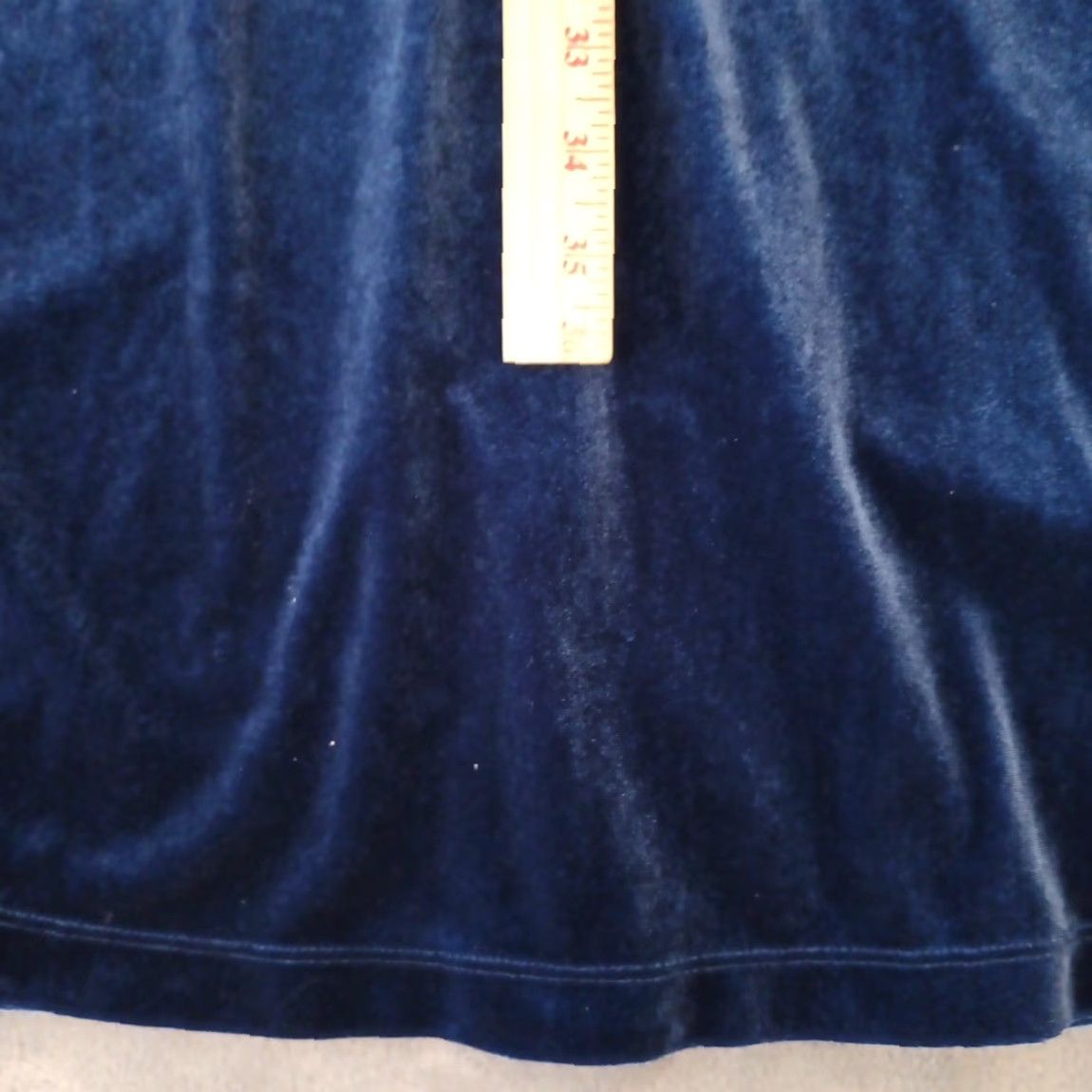 Lands' End Lands' End Dress Large Blue Velvet Fit & Flare 3/4 Sleeve Midi Pullover Women's L Blue Velvet Midi Dress Pullover Size L / US 10 / IT 46 - 6 Thumbnail