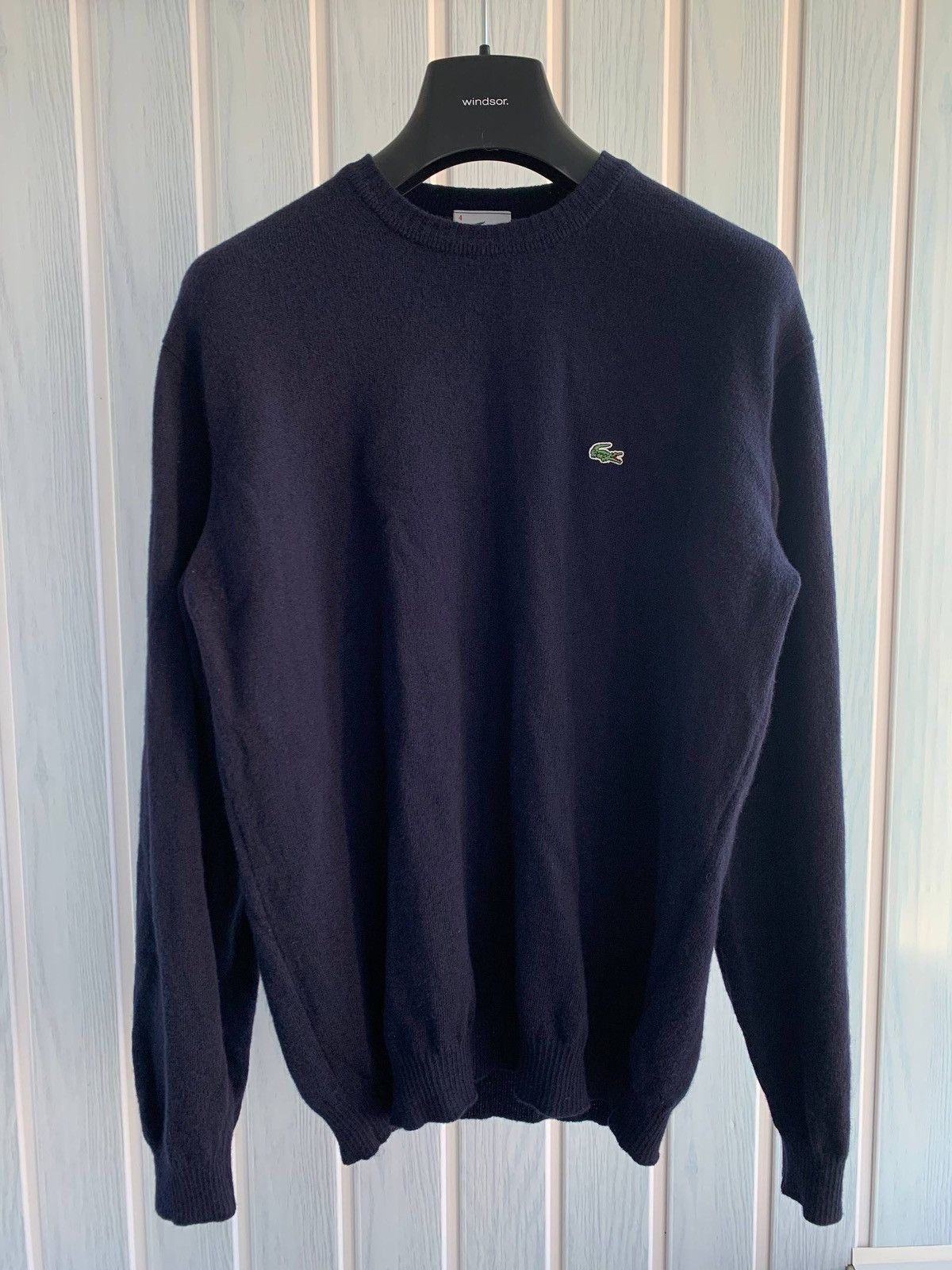 Lacoste Vintage Lacoste Men Navy Wool Knit Classic Sweater Size US M / EU 48-50 / 2 - 4 Thumbnail