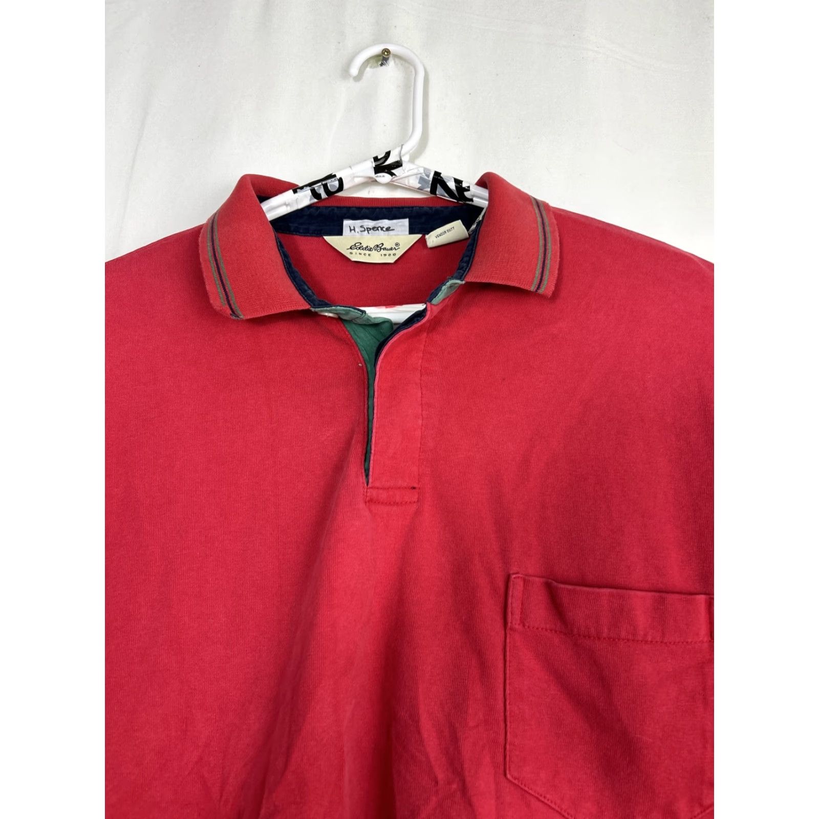 Eddie Bauer VINTAGE Eddie Bauer Polo Rugby Shirt XLT Long Sleeve Men Red Pocket Canada Size US XL / EU 56 / 4 - 5 Thumbnail