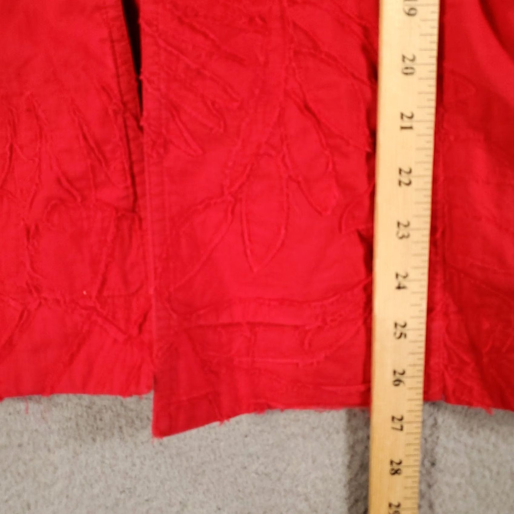 Vintage Chicos Jacket Womens XL Red Embroidered Floral Textured Open Front Artsy Size XL / US 12-14 / IT 48-50 - 3 Thumbnail