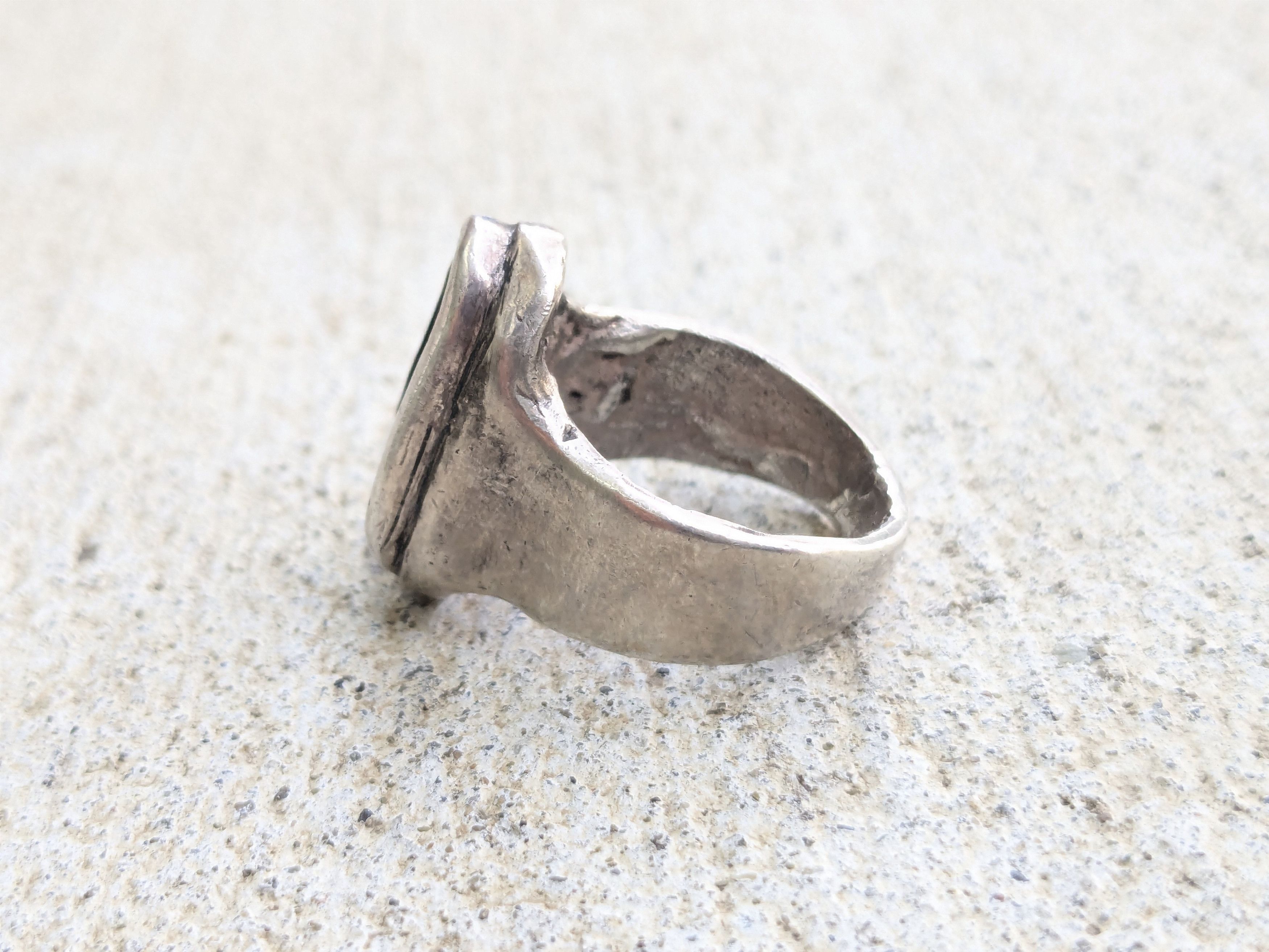 Vintage Vintage Sterling Silver Ring Abalone 9.25 Abstract Modern Size ONE SIZE - 3 Thumbnail