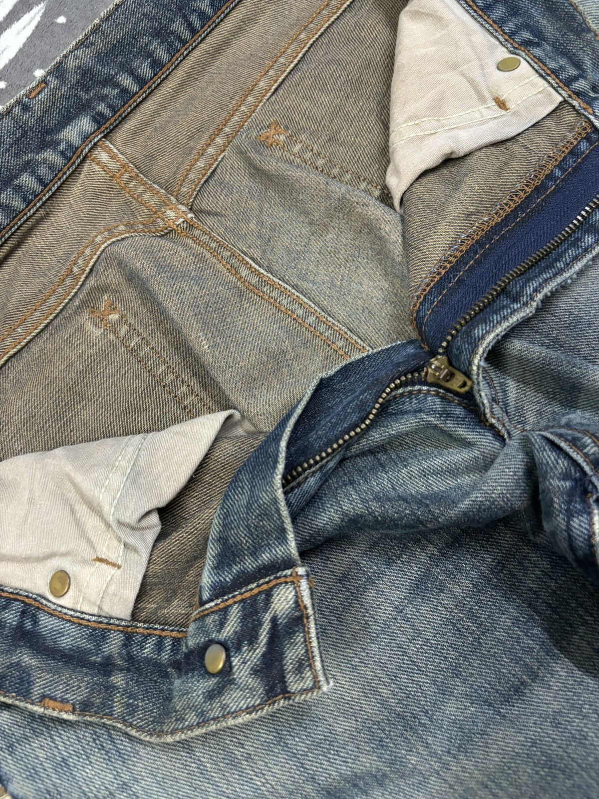 Lee Vintage 90s Lee Flare Bell Bottom Distressed Jeans Size US 30 / EU 46 - 20 Thumbnail