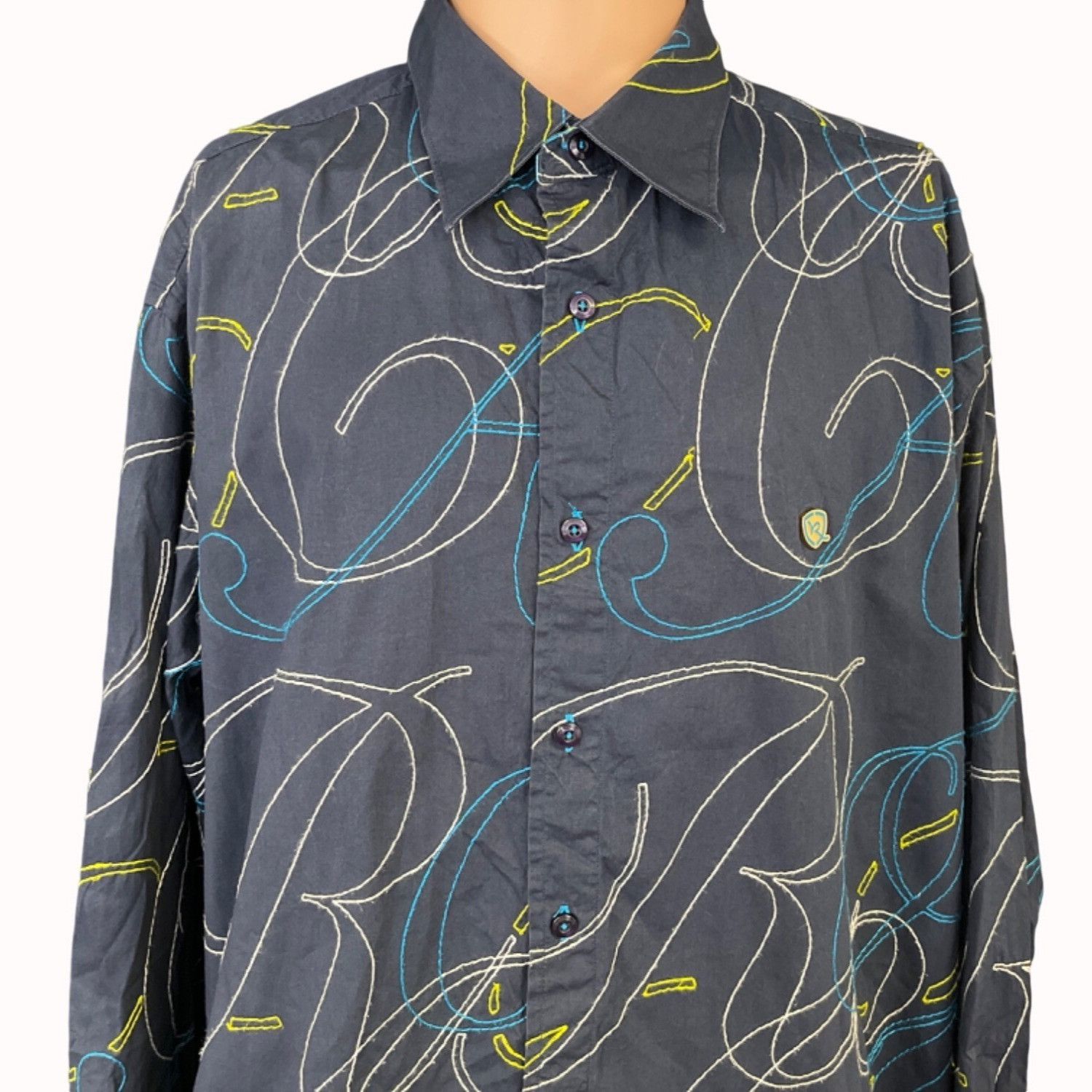 Rocawear Rocawear Men's Navy Blue Shirt/Button Up Size XL SKU 5143 Size US XL / EU 56 / 4 - 2 Thumbnail