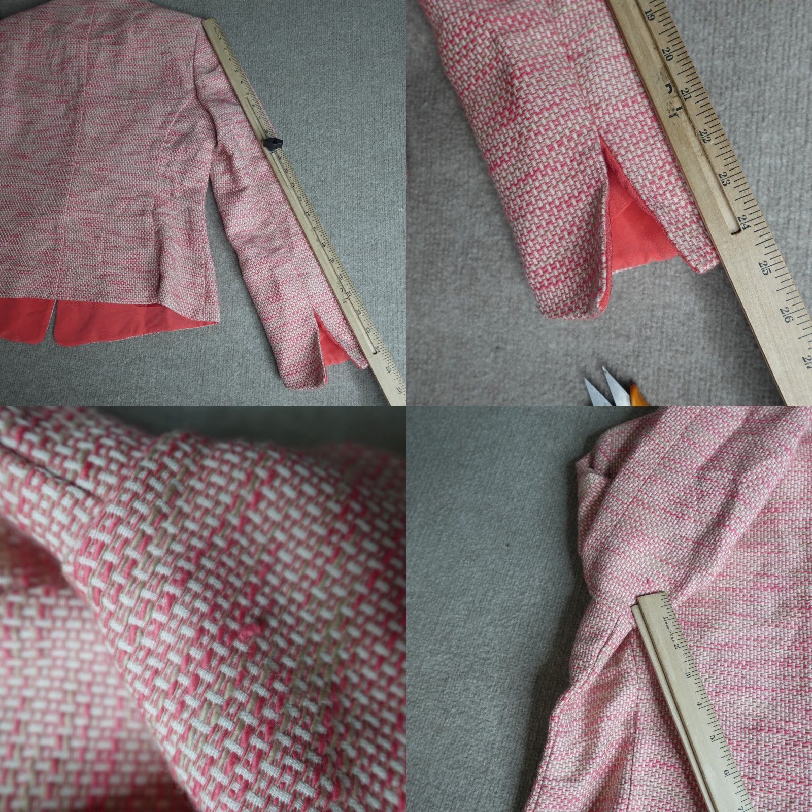 Vintage Santorelli Blazer XL Red Tweed Italy N E W / Read Size XL / US 12-14 / IT 48-50 - 9 Thumbnail