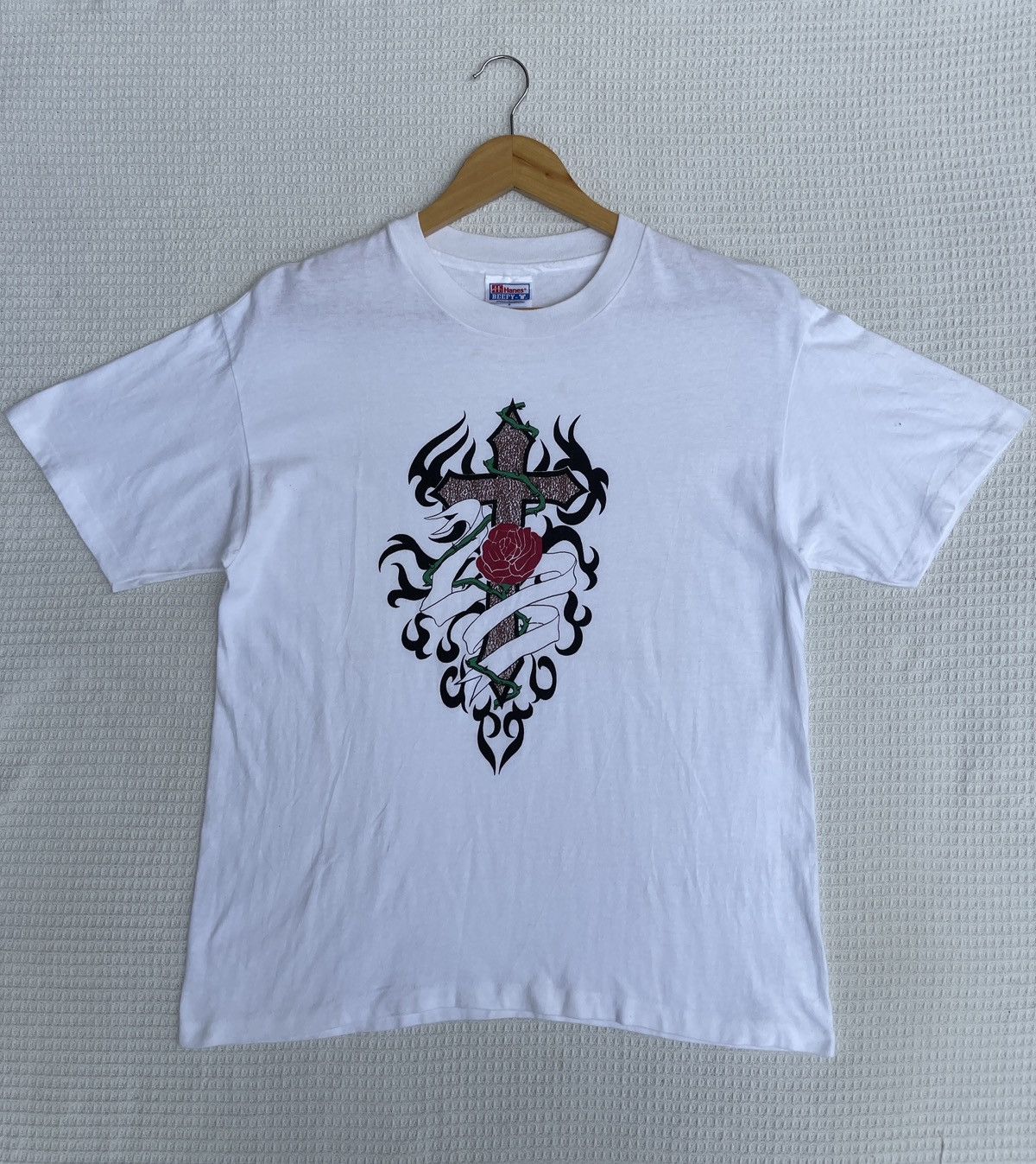 If Six Was Nine × Vintage Last Drop🔥Rare🔥Vintage 90s Jesus Cross T-Shirt Size US M / EU 48-50 / 2 - 7 Thumbnail