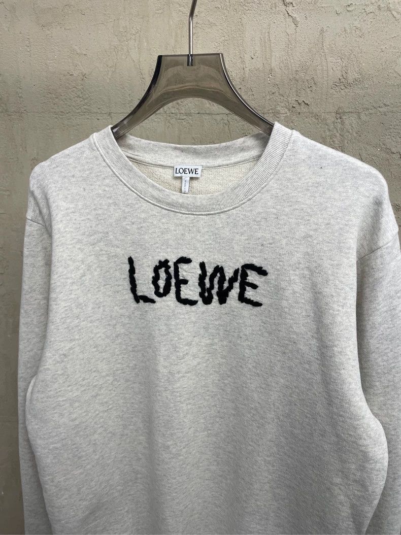 Loewe LOEWE Light gray classic embroidered logo round neck sweat Size S / US 4 / IT 40 - 3 Thumbnail