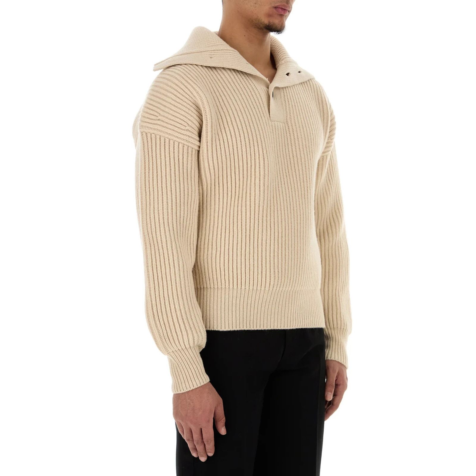 Alexander McQueen ALEXANDER MCQUEEN Sand Cashmere Sweater New & Authentic (Men Size US L / EU 52-54 / 3 - 3 Thumbnail