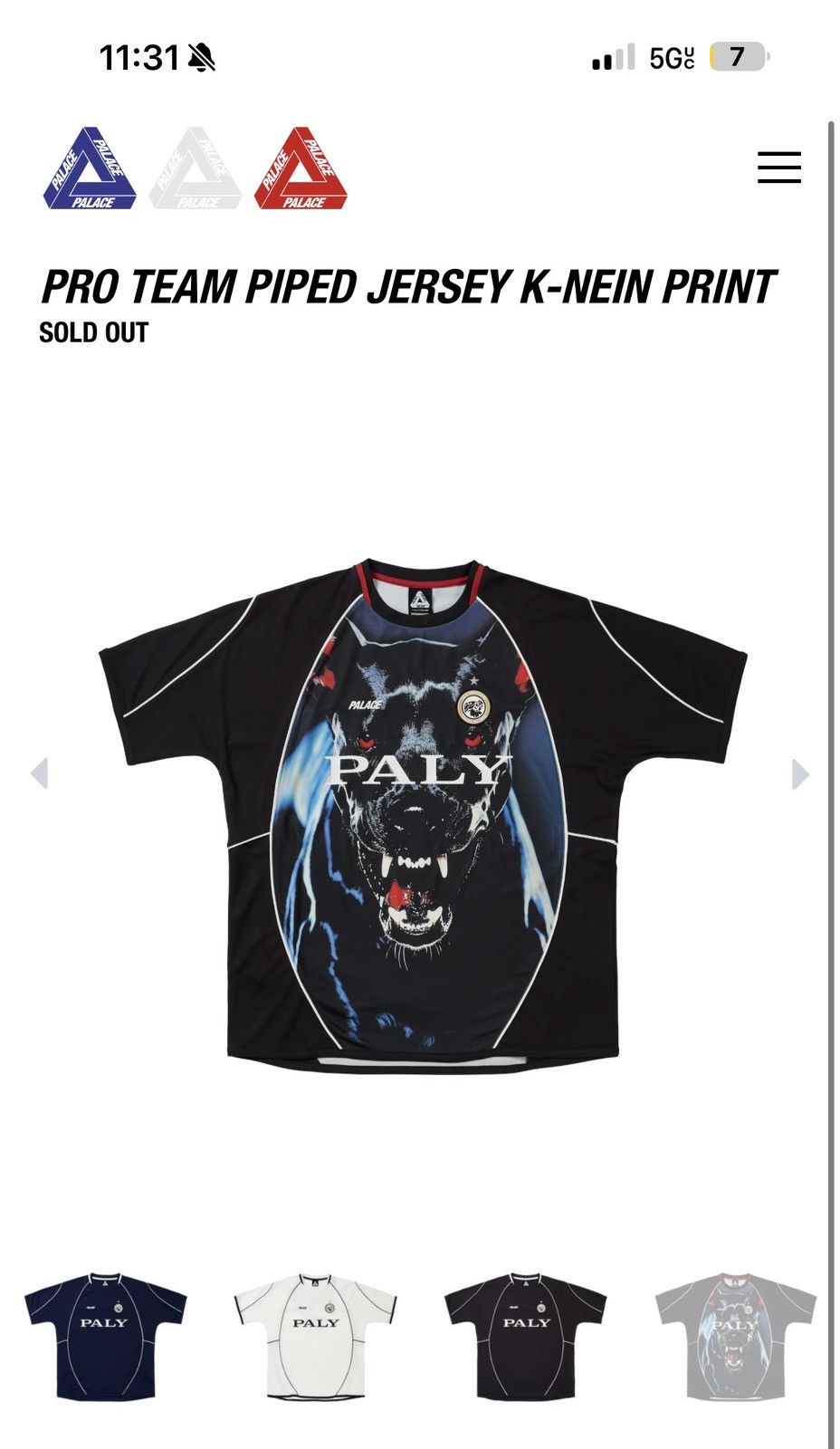 Palace Palace Pro Team Piped Jersey K-Nein Print Size Large Size US L / EU 52-54 / 3 - 4 Thumbnail