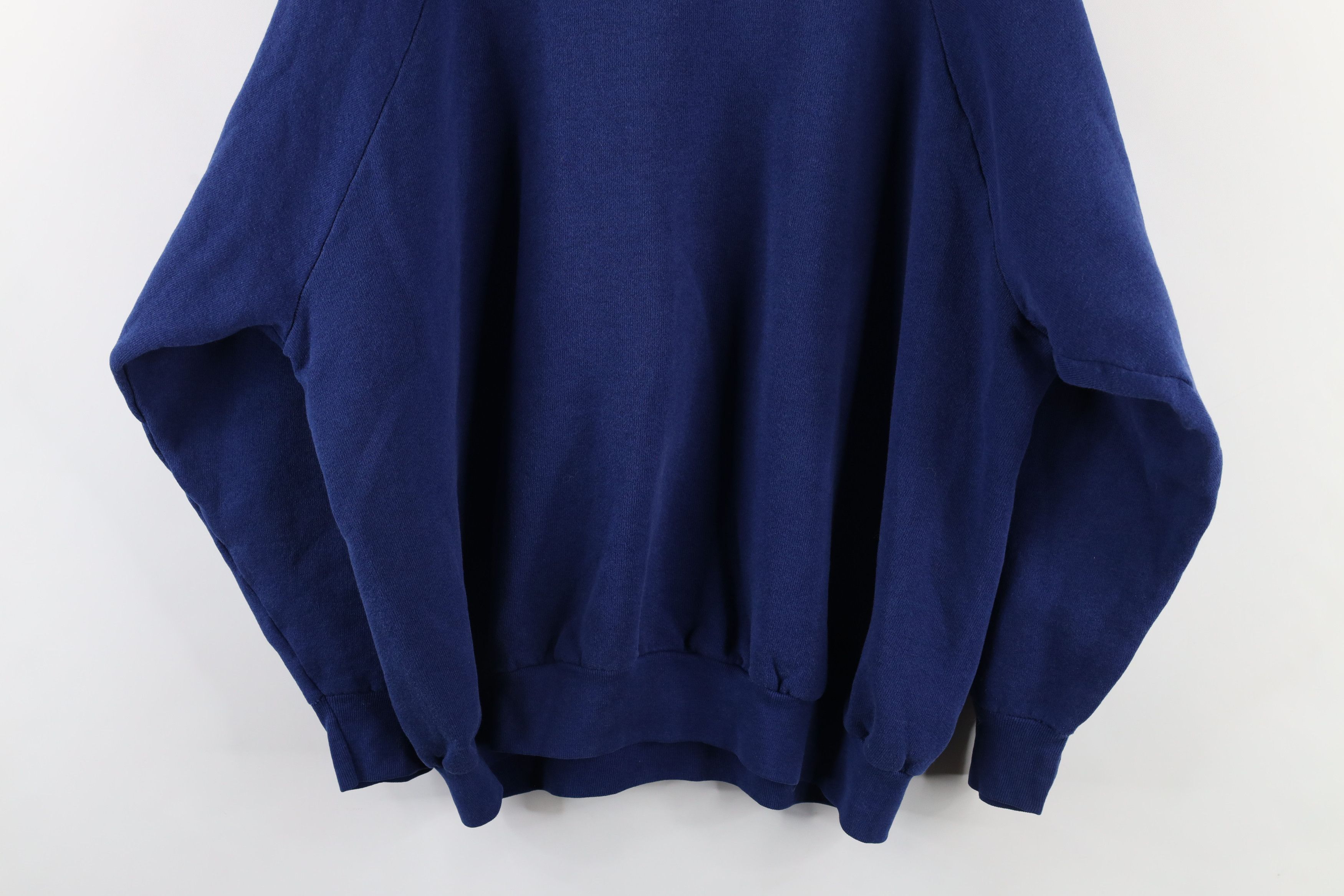 Vintage Vintage 90s Streetwear Blank Crewneck Sweatshirt Blue USA Size XL / US 12-14 / IT 48-50 - 10 Thumbnail