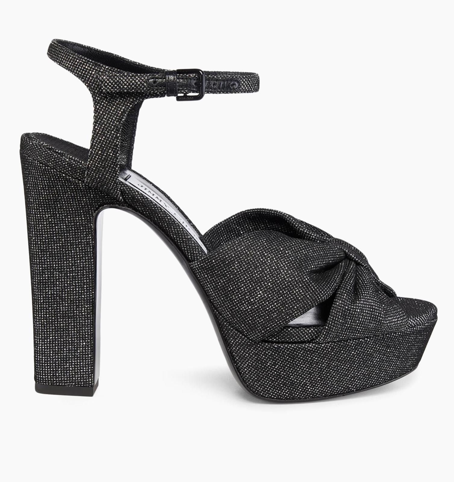 Jimmy Choo Jimmy Choo Black Glitter Platform High Heel Sandals Size US 7 / IT 37 - 4 Thumbnail