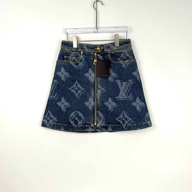 Louis Vuitton Louis Vuitton Washed blue full logo leather label zipper de Size 36" / US 14 / IT 50 - 3 Thumbnail