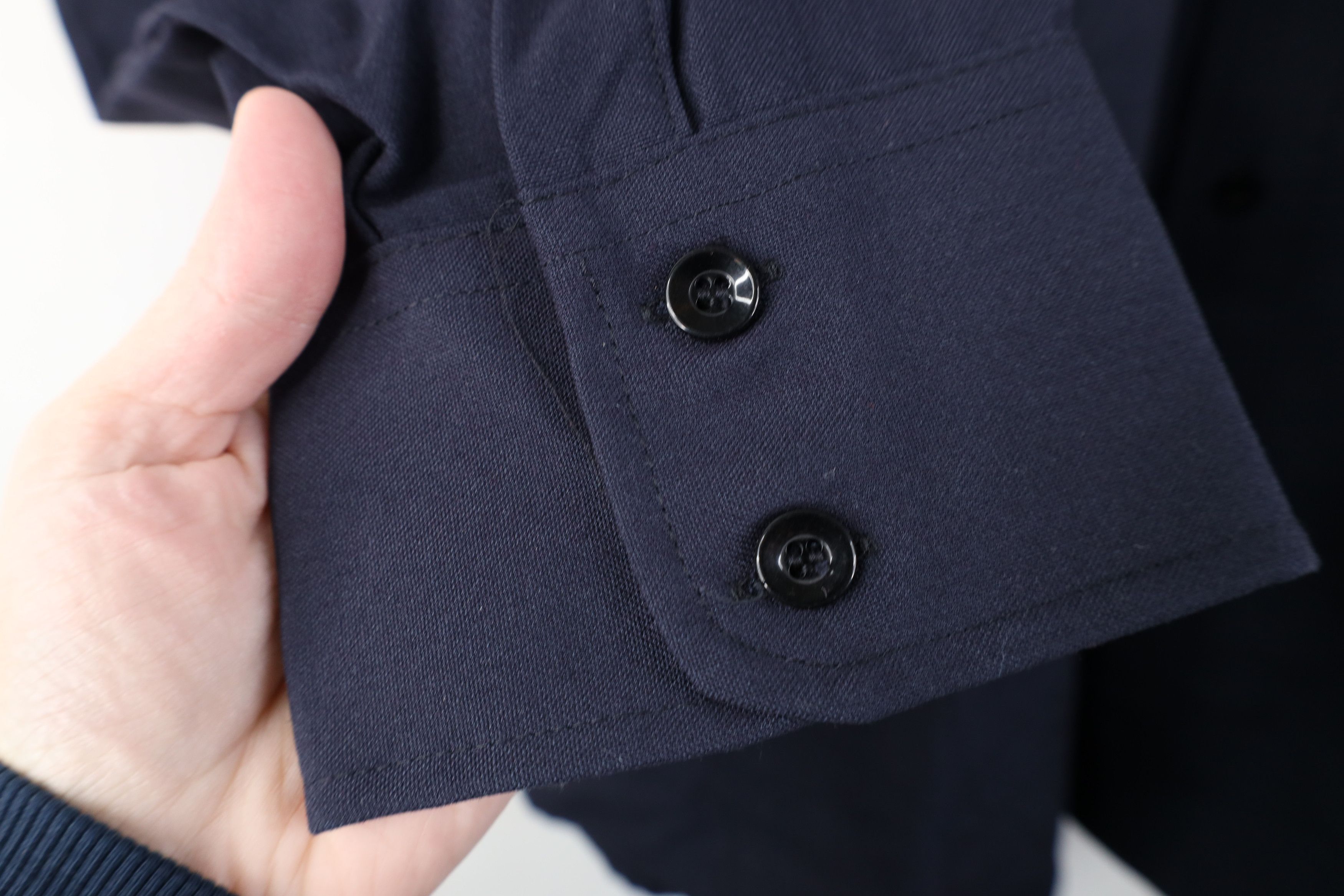 Vintage Vintage 70s Military Gabardine Knit Button Shirt Blue USA Size US M / EU 48-50 / 2 - 7 Thumbnail