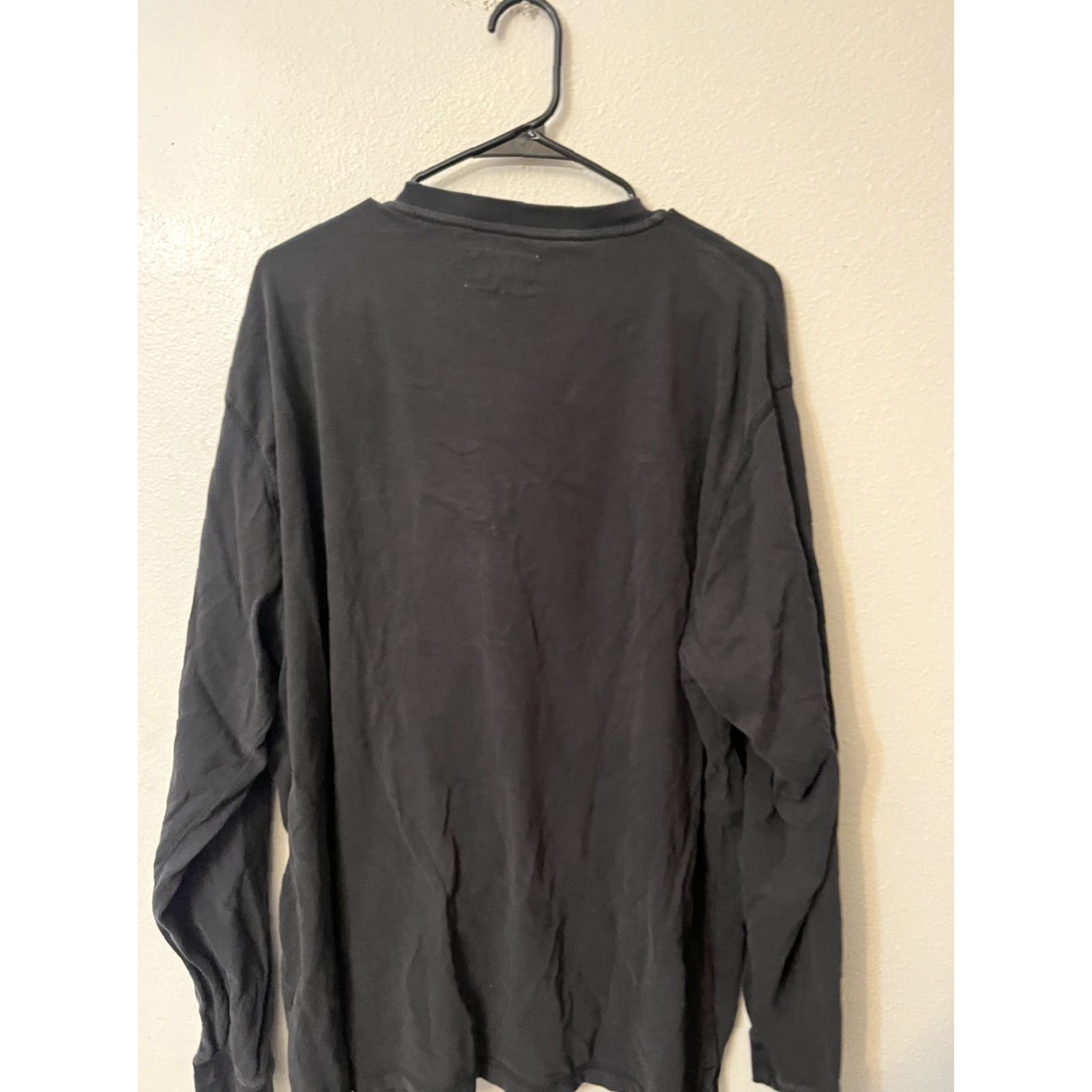 Wrangler Wrangler Jeans Co. Henley Shirt Men's 2XL BlackLong Sleeve Cotton Classic Casual Size US XXL / EU 58 / 5 - 3 Thumbnail
