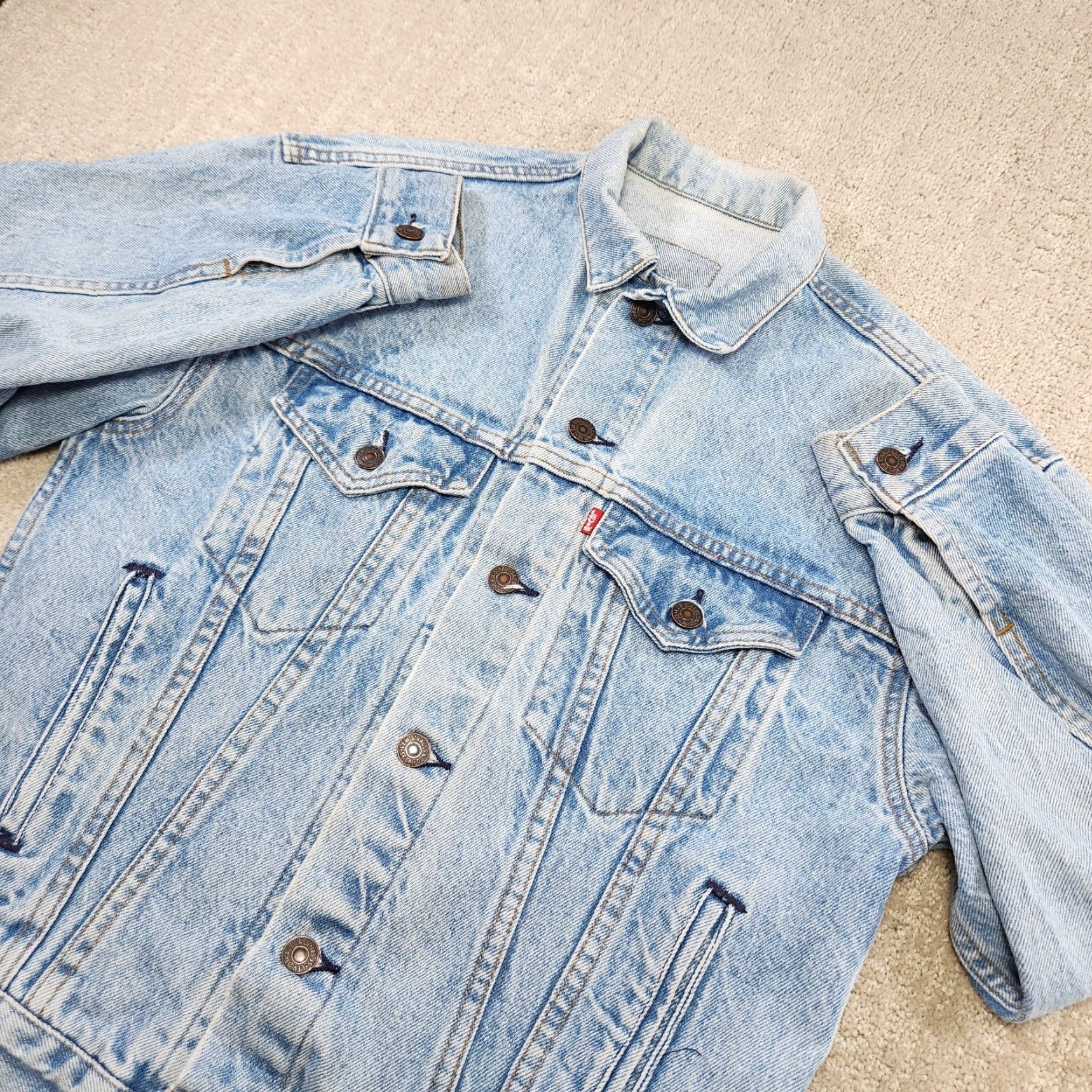 Levi's VINTAGE Levi's Denim Jacket Men Small Blue 80s 90s Trucker USA Made Leather? No Neck Tag Read Light Wash Size US L / EU 52-54 / 3 - 2 Thumbnail