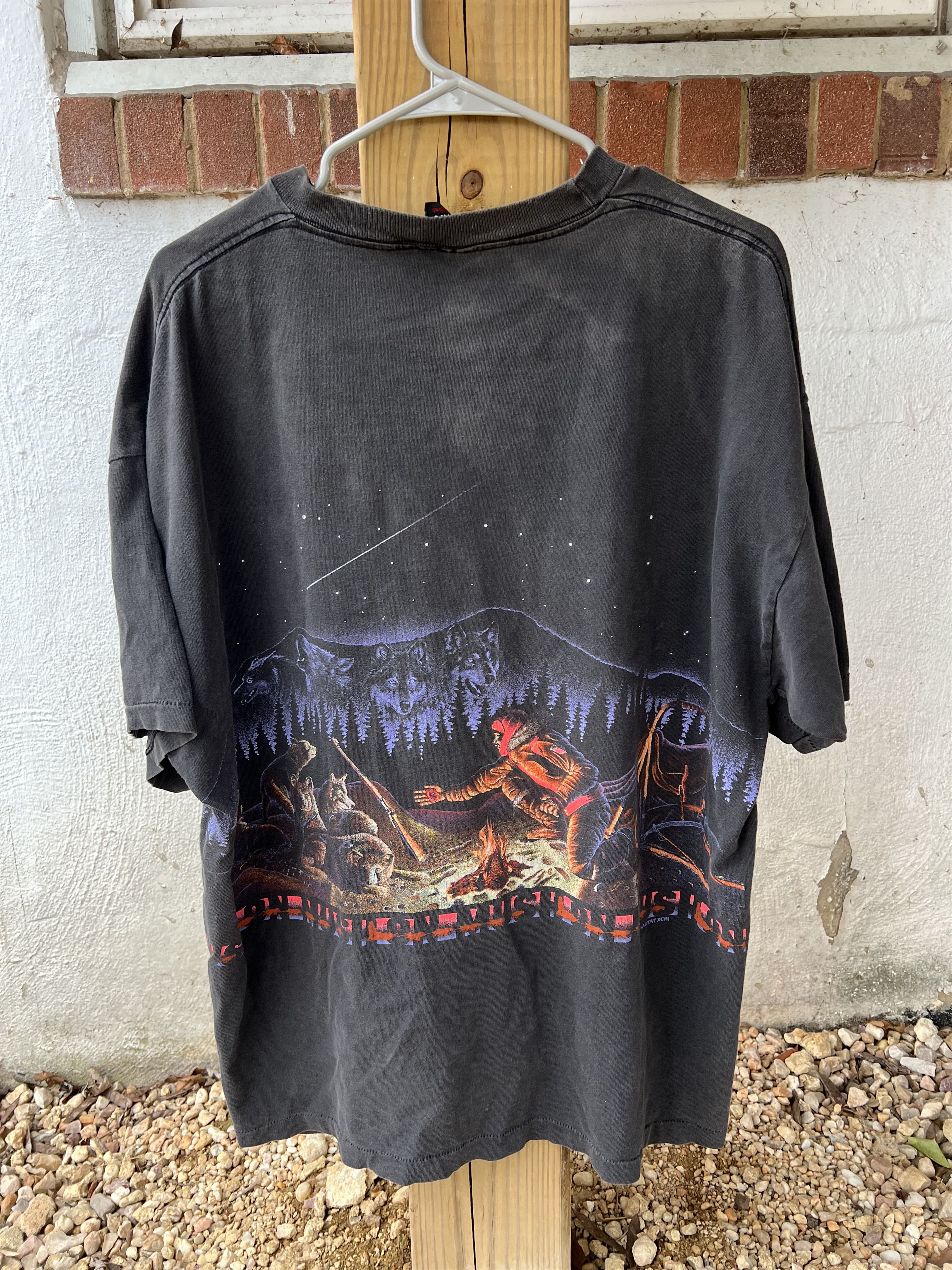 Vintage 1993 Mush On Habitat Tee western navajo cowboy Size US XL / EU 56 / 4 - 5 Thumbnail