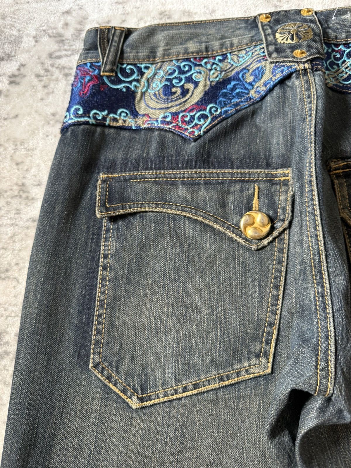 Japanese Brand Osaka Big Train Japan Over Stitch Boro Yakuza Jeans Size US 32 / EU 48 - 6 Thumbnail