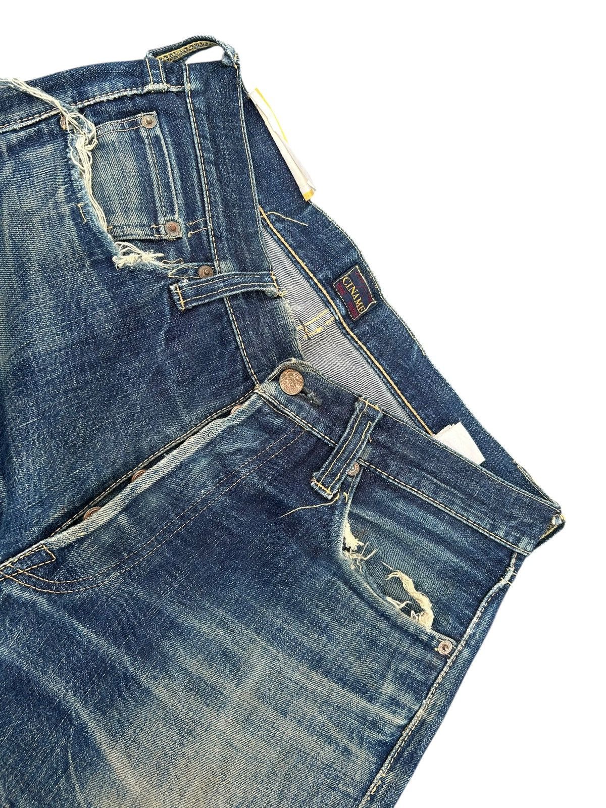 Kapital Vintage Japanese Brand CINAME Selvedge Distressed Denim Jean Size US 32 / EU 48 - 8 Thumbnail