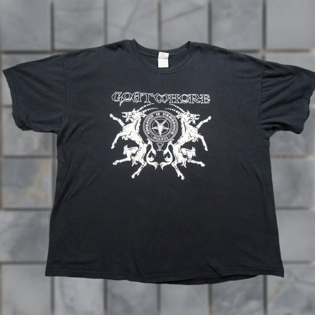 Gildan Vintage Goatwhore Shirt Mens 2XL Black Death Metal Band Tee Grunge Damnation Goatwhore Shirt Mens 2XL Black Death Metal Band Tee Grunge Damnation Size US XXL / EU 58 / 5 - 1 Thumbnail