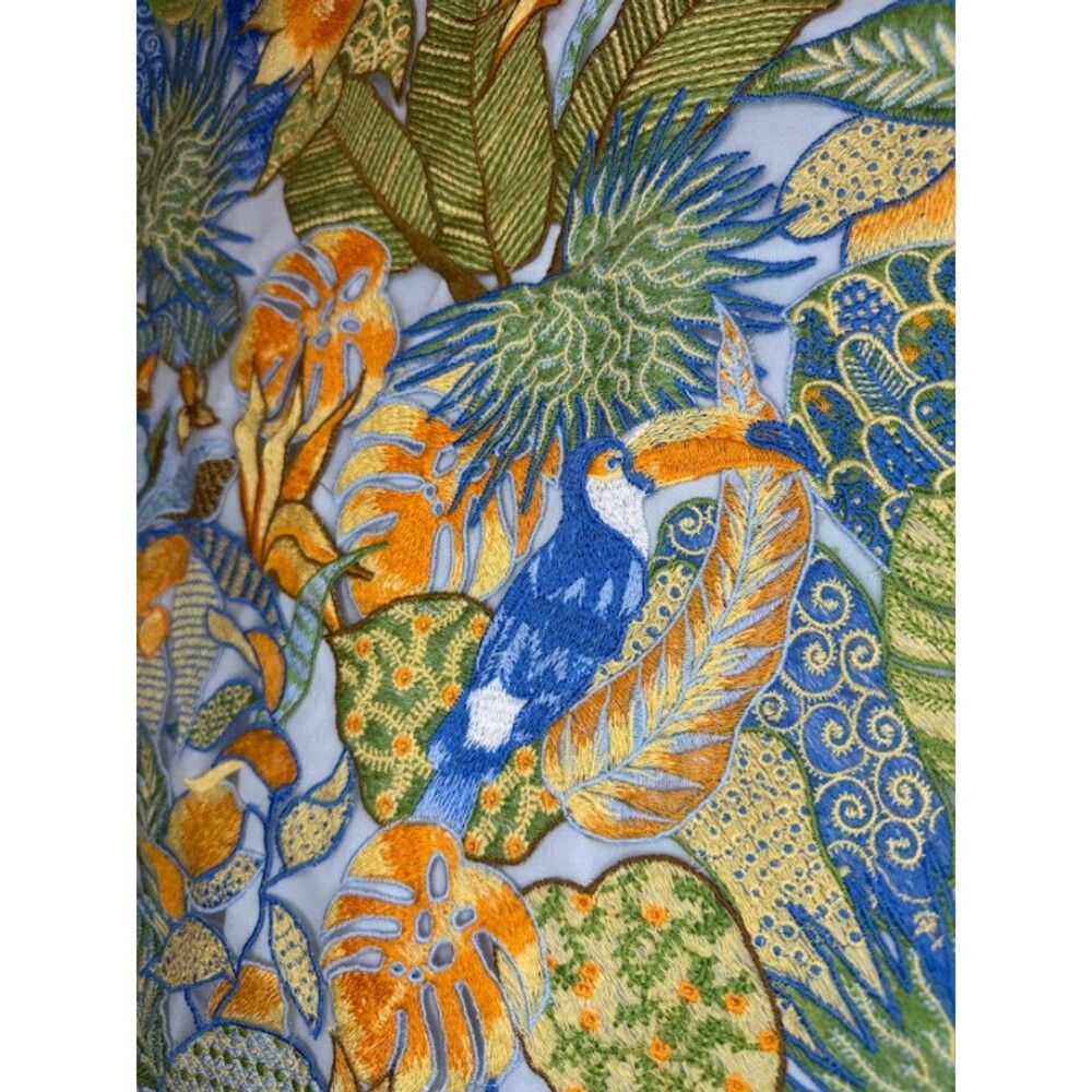 J.McLaughlin Tropical Toucan Embroidered Mini Dress Floral Bird Size 0 Size XS / US 0-2 / IT 36-38 - 2 Thumbnail
