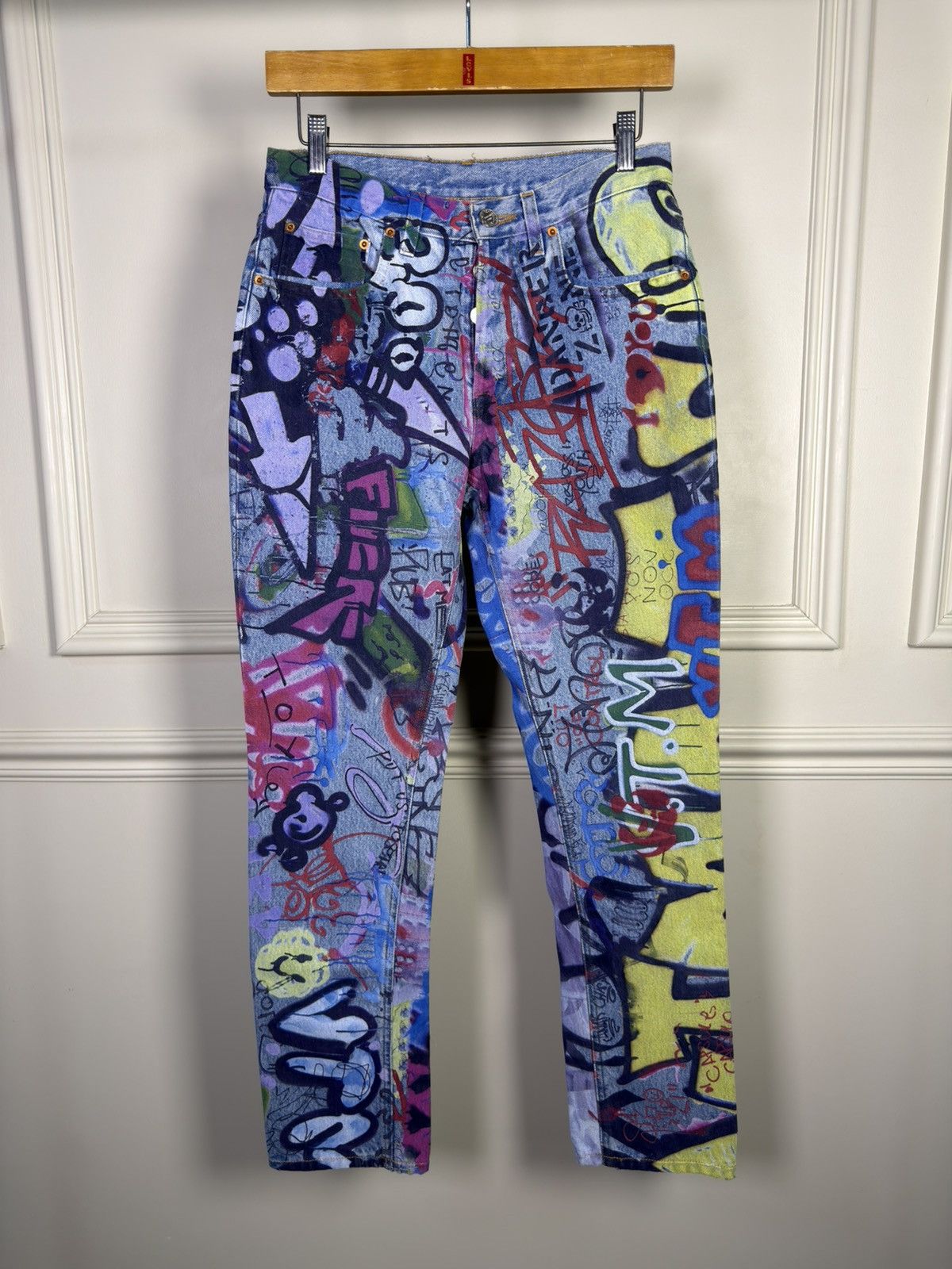 Vetements *RARE* DEMNA GVASALIA RUNWAY GRAFFITI DENIM SLIM FIT Size US 29 - 1 Thumbnail