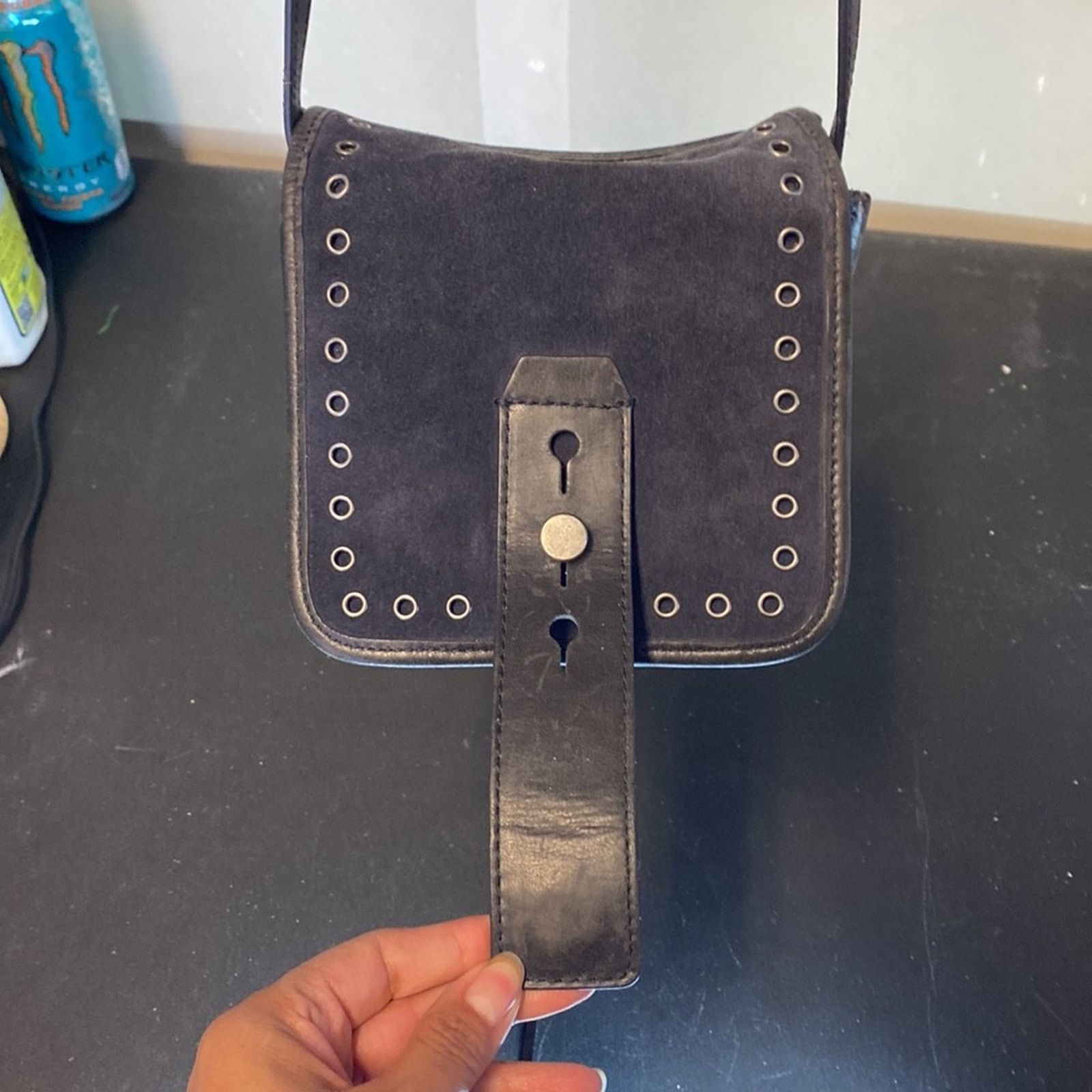 Lucky Brand Lucky Brand rose suede distressed leather crossbody bag Size ONE SIZE - 12 Thumbnail