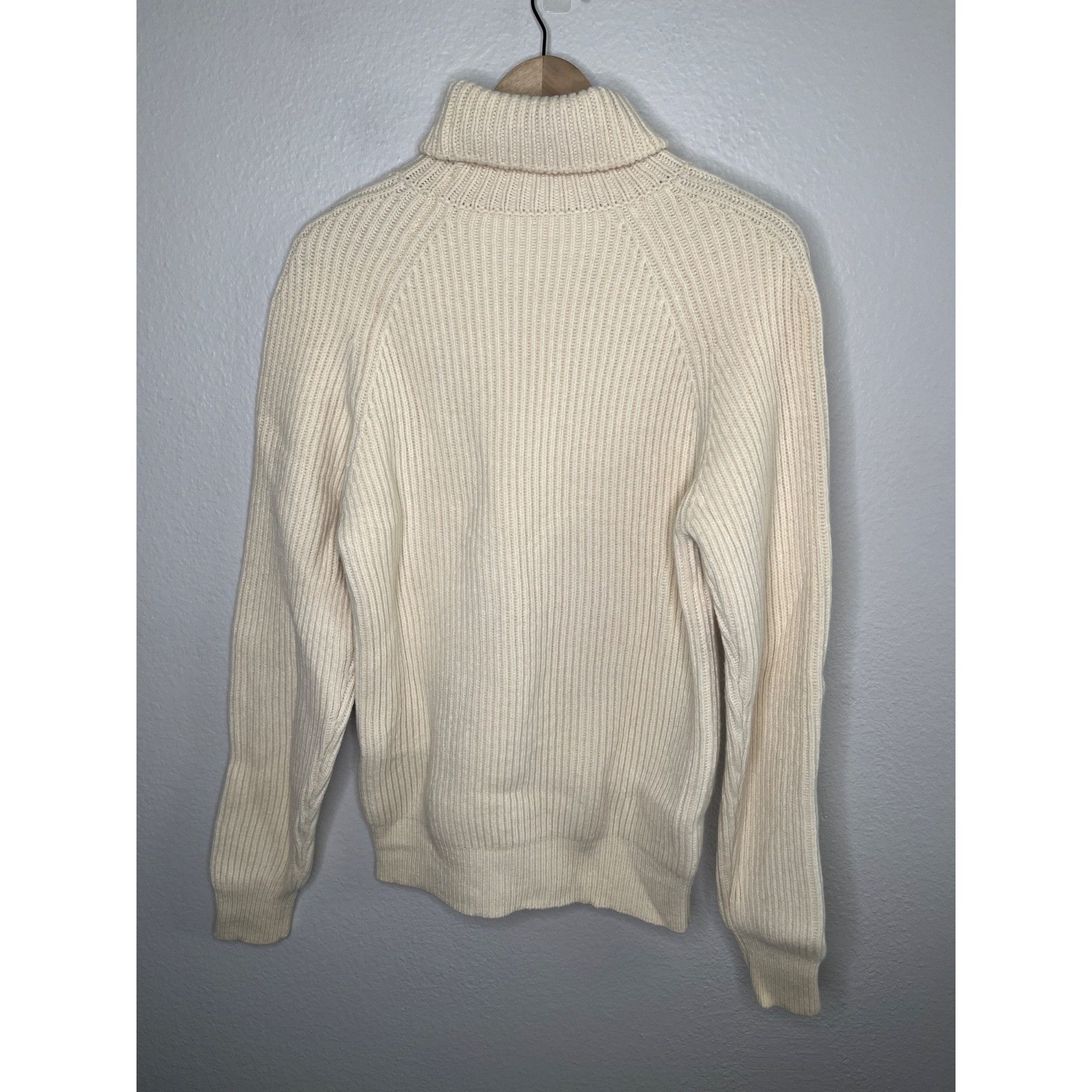 Alexander McQueen Alexander McQueen Mens Cream Ribbed Knit Wool Sweater Size US M / EU 48-50 / 2 - 7 Thumbnail