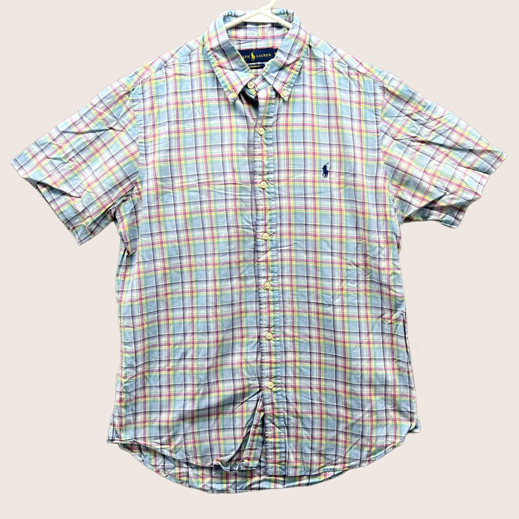 Polo Ralph Lauren VINTAGE Polo Ralph Lauren Shirt Men M Blue Plaid Button-Down Short Sleeve Regular Size US M / EU 48-50 / 2 - 1 Thumbnail