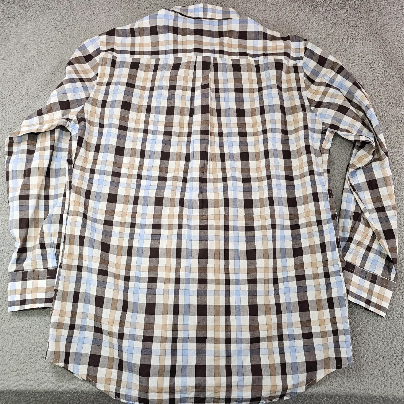 Peter Millar Peter Millar Shirt Mens Large Brown Blue Plaid Button-Down Long Sleeve Classic Size US L / EU 52-54 / 3 - 6 Thumbnail