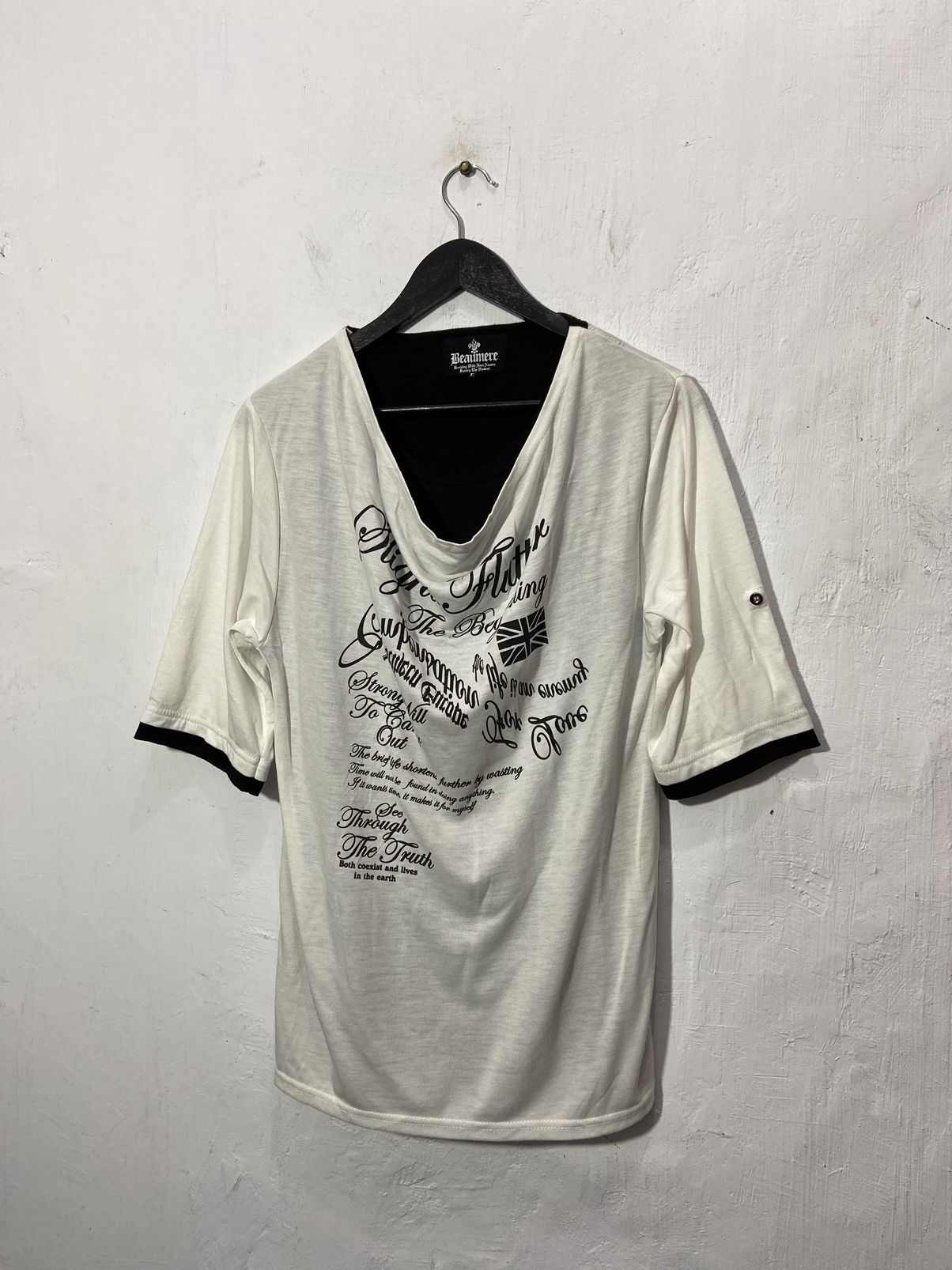 Beauty Beast × Japanese Brand Y2K Japanese Rock Poem Beaumere Double Layer Raglan Tshirt Size US M / EU 48-50 / 2 - 1 Thumbnail