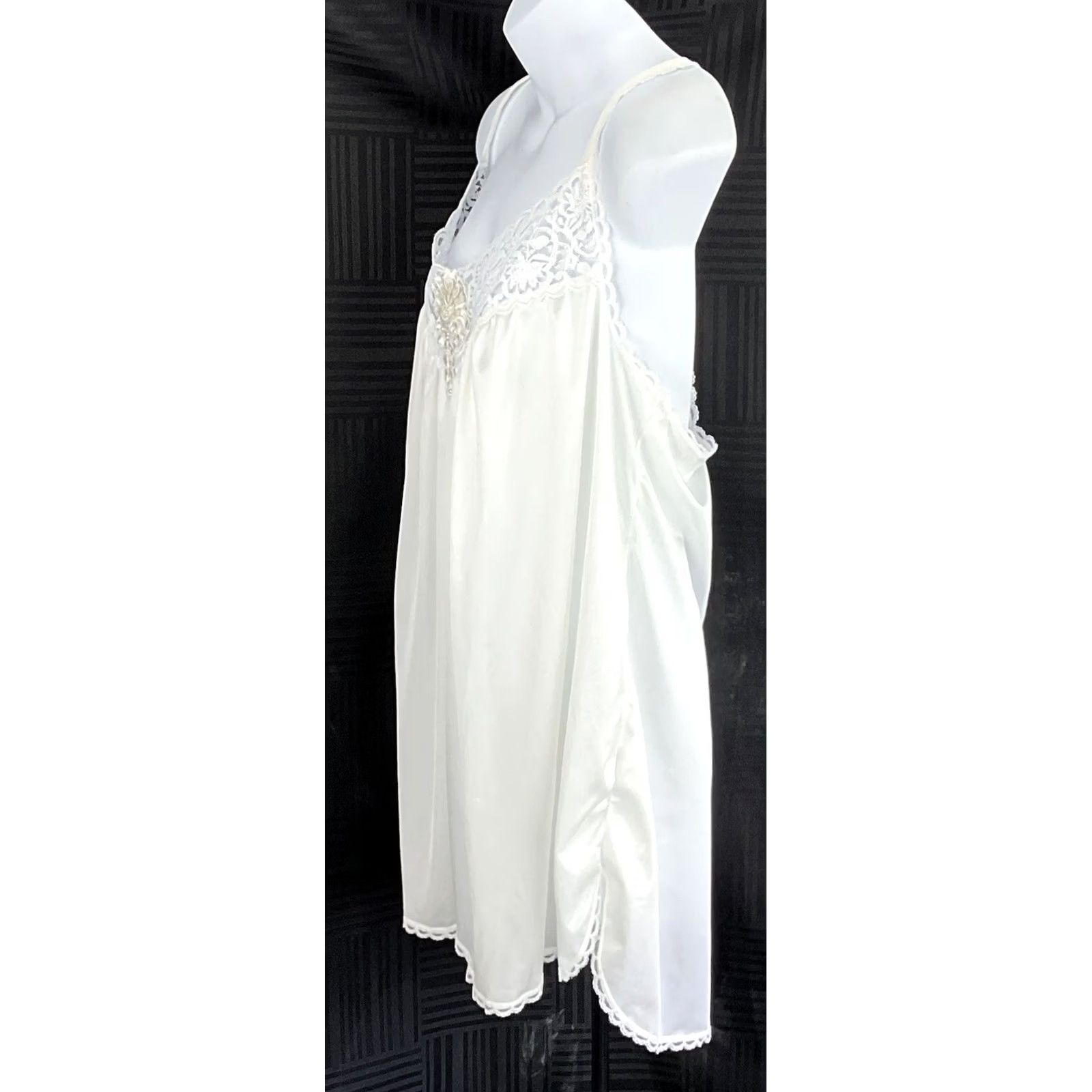 Vintage Cachet Vintage Lace Cami Slip Dress L Wht Floral White Eveningwear 90s Fairy Glam Size L / US 10 / IT 46 - 2 Thumbnail